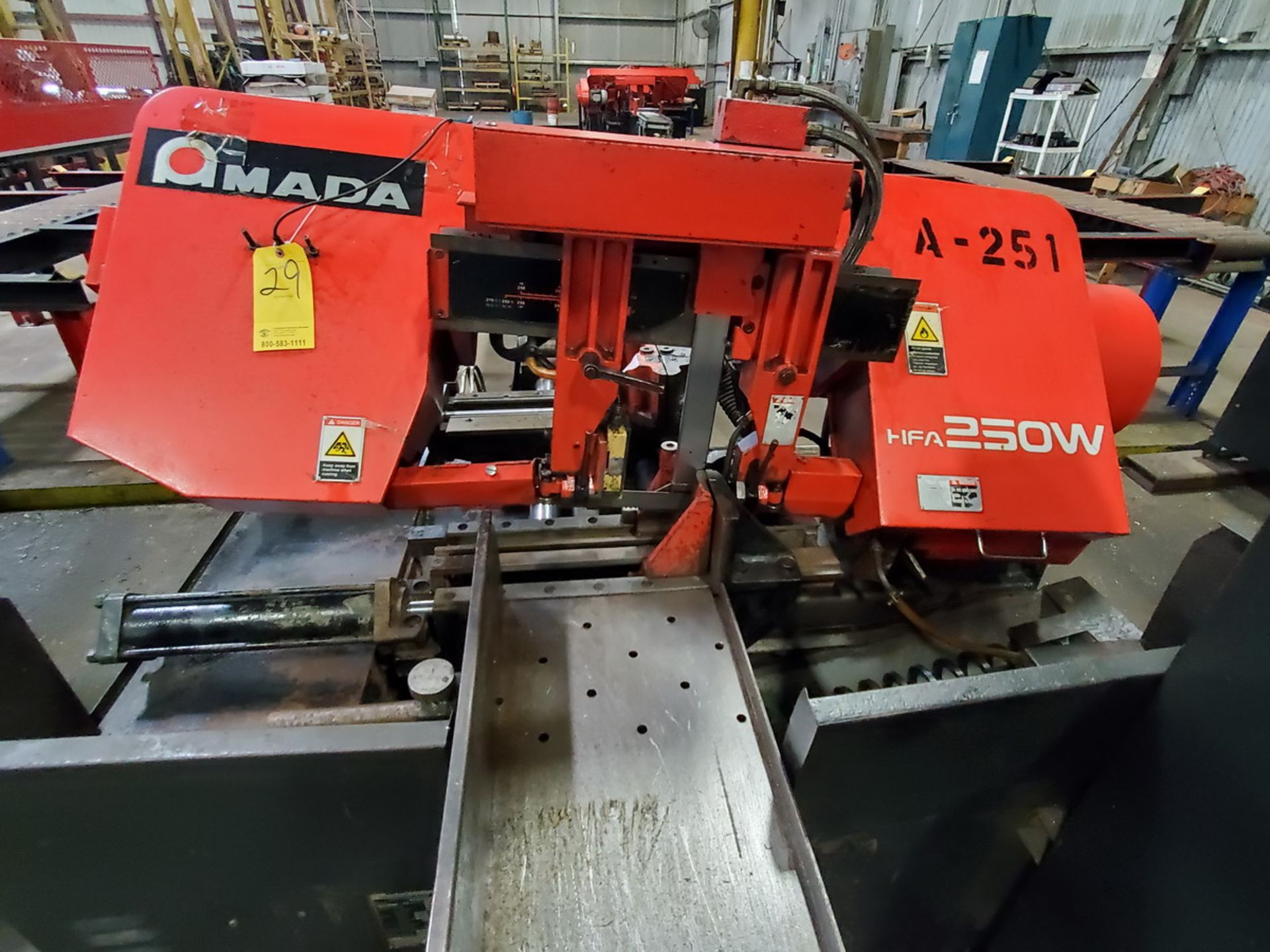 2013 Amada HFA 250W Horizontal Band Saw 230V, 3PH, 60HZ; Blade Length: 11'6"; Table Conveyor: 10' - Image 8 of 11