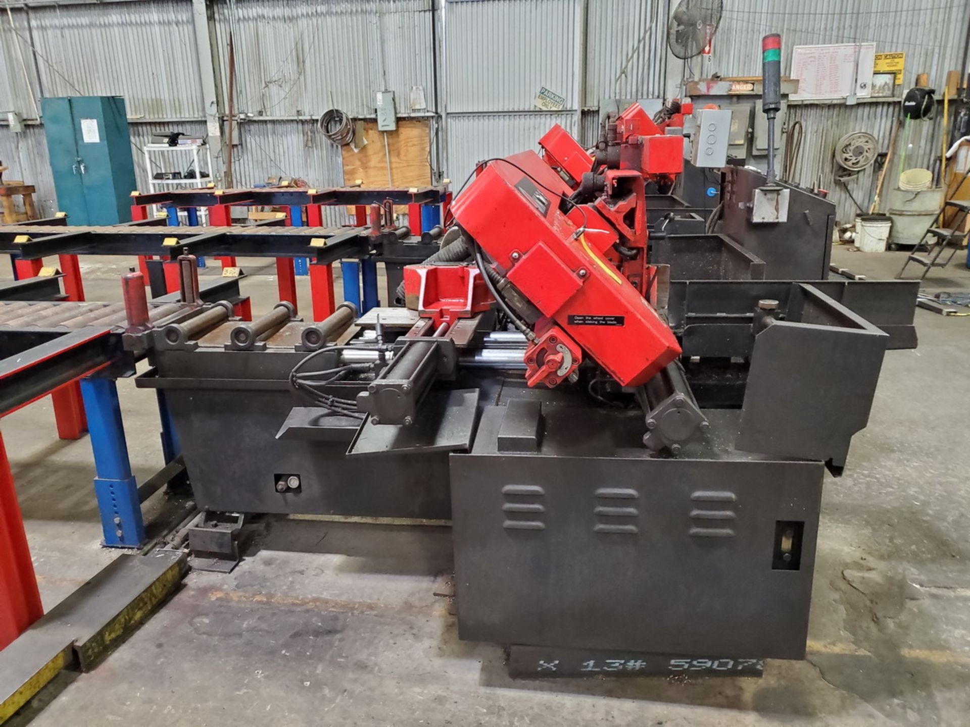 2011 Amada HFA 250W Horizontal Band Saw 230V, 3PH, 60HZ; Blade Length: 15'; Table Conveyor: 20' x - Image 4 of 14