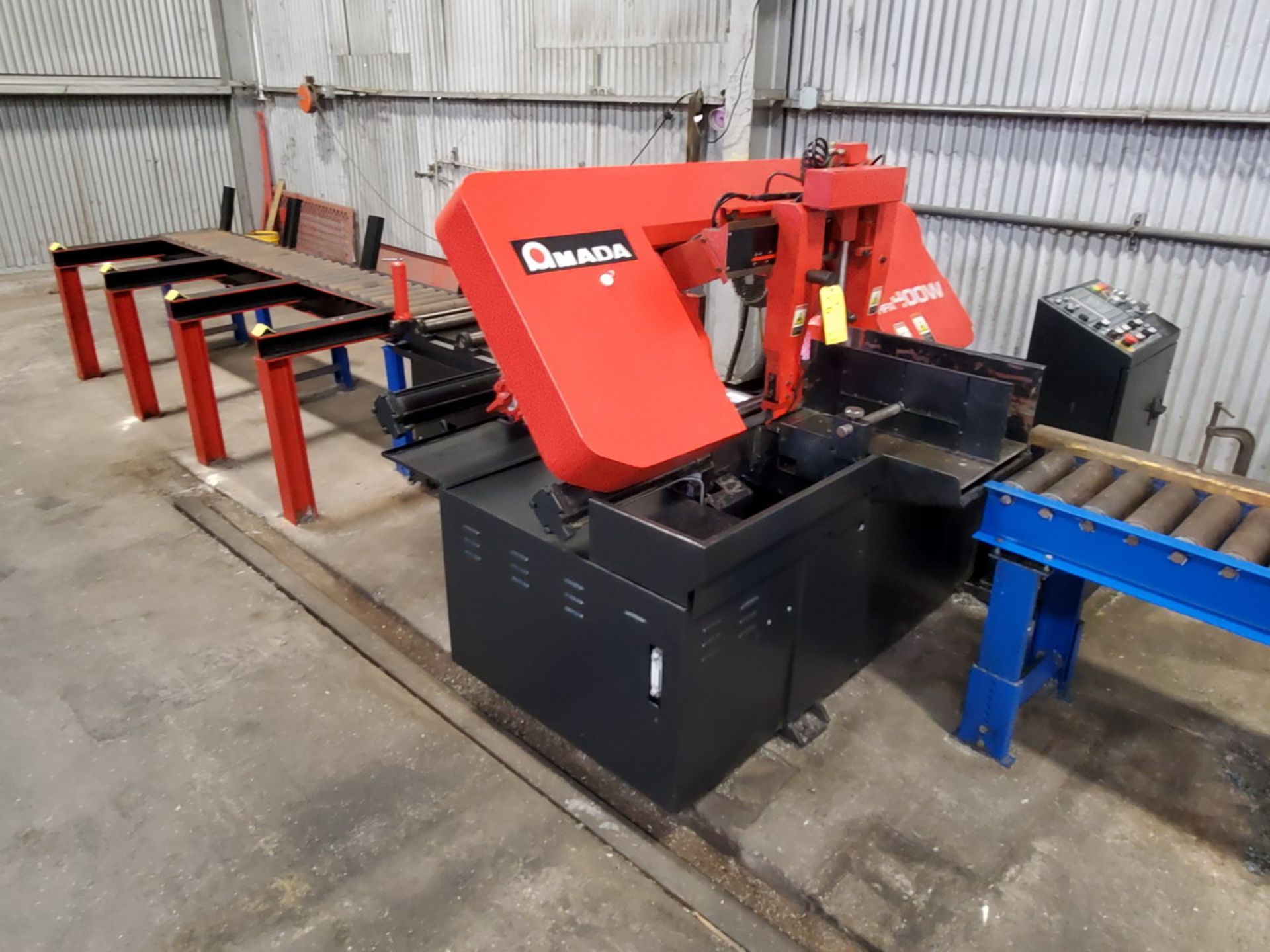 2018 Amada HFA 400W Horizontal Band Saw 230V, 3PH, 60HZ; Blade Length: 15'; Table Conveyor: 10' x - Image 4 of 17