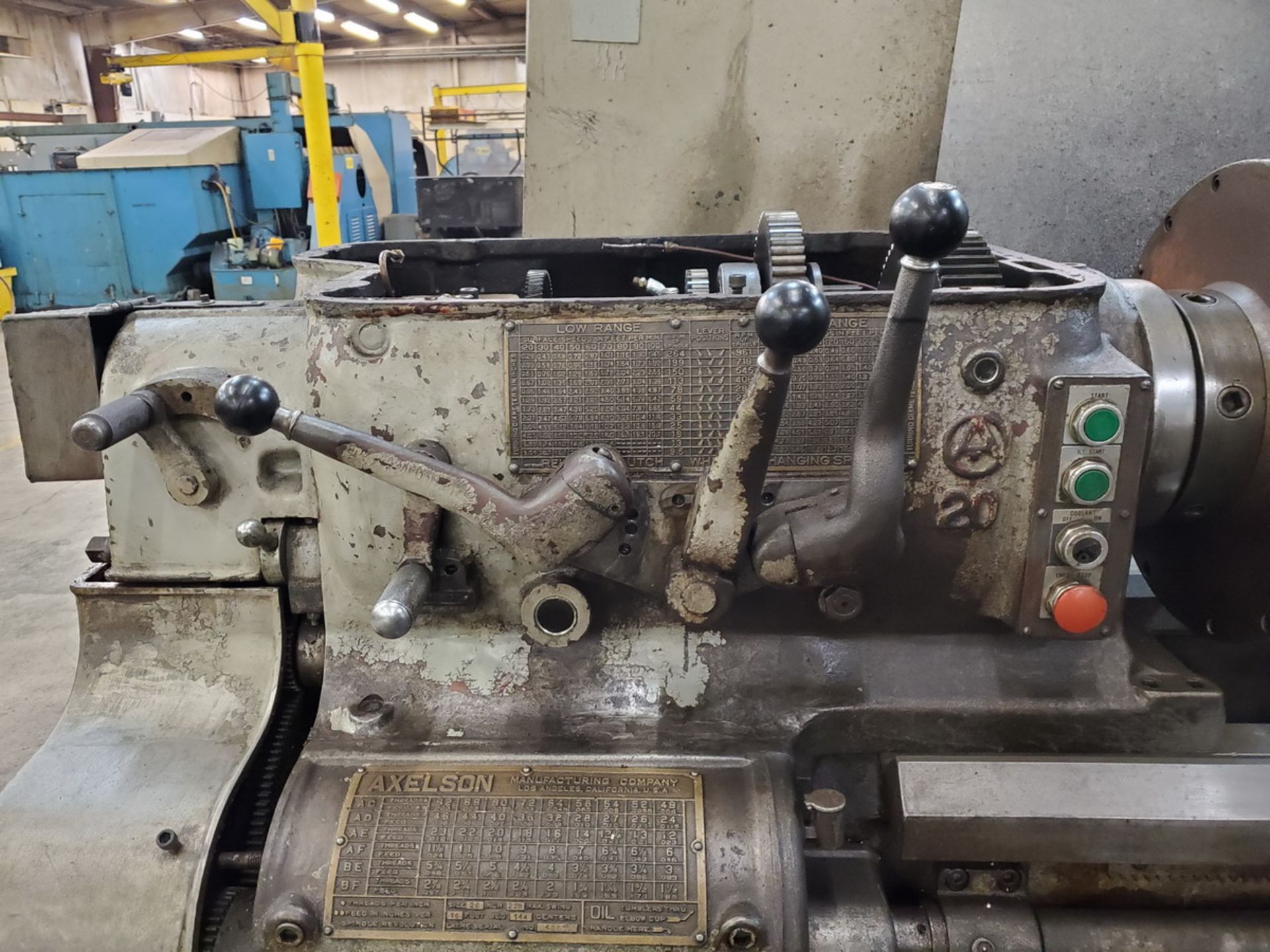 Axelson 20 20" Manual Lathe (Opening bid Includes Rigging Fee) - Image 9 of 15