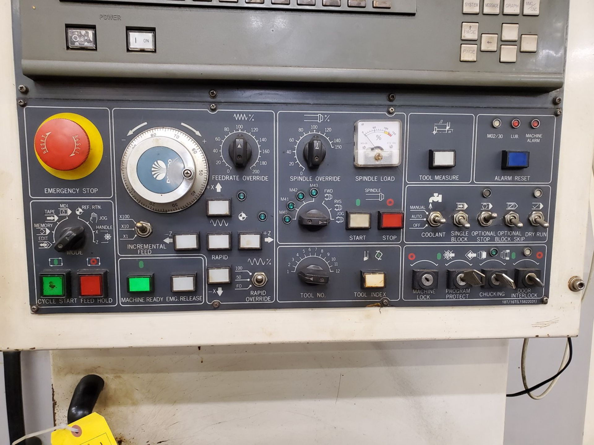 Daewoo Puma 450 NC Lathe 200/220V, 50/60HZ, 3PH, 63.59KVA, 166.89A; W/ 24" 3-Jaw Chuck; W/ Fanuc - Image 11 of 12