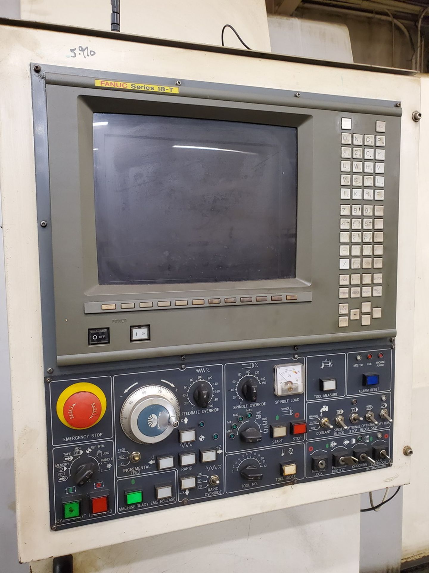 Daewoo Puma 450 NC Lathe 200/220V, 50/60HZ, 3PH, 63.59KVA, 166.89A; W/ 24" 3-Jaw Chuck; W/ Fanuc - Image 10 of 12