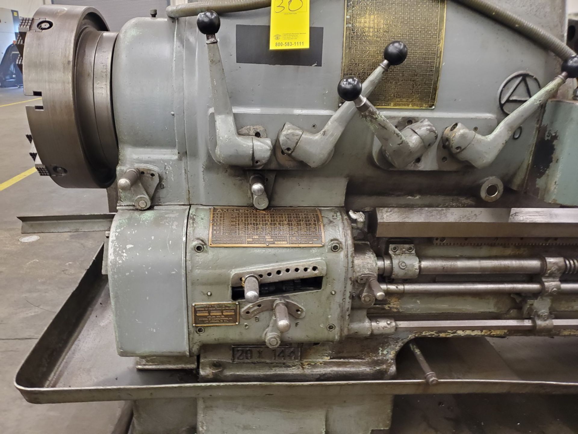 Axelson 20 20" Manual Lathe (Opening bid Includes Rigging Fee) - Image 12 of 14