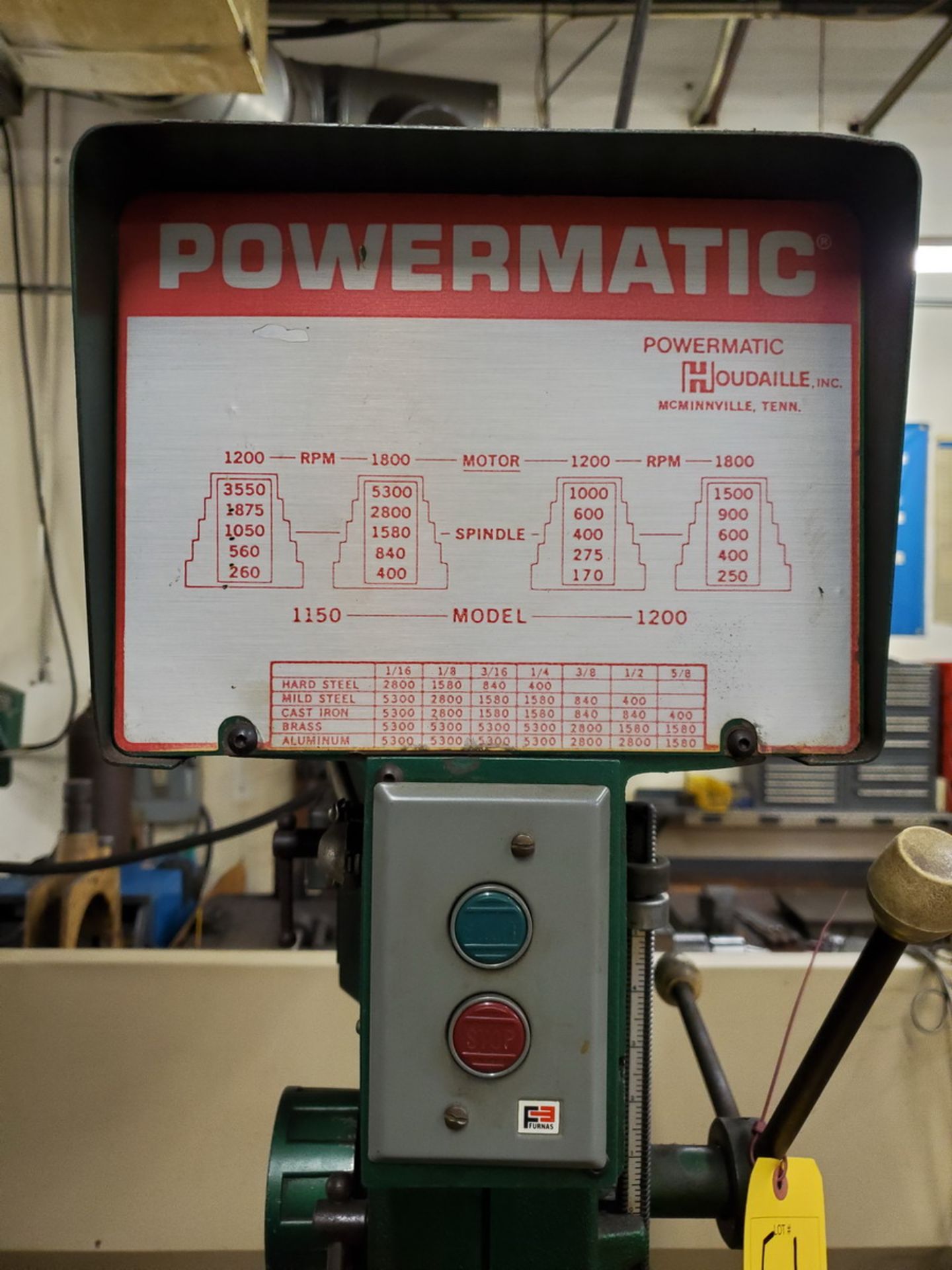 Powermatic 1150A 16" Drill Press 8" Throat, W/ 3/4HP Motor, 14" x 10" Base Plate - Image 6 of 10