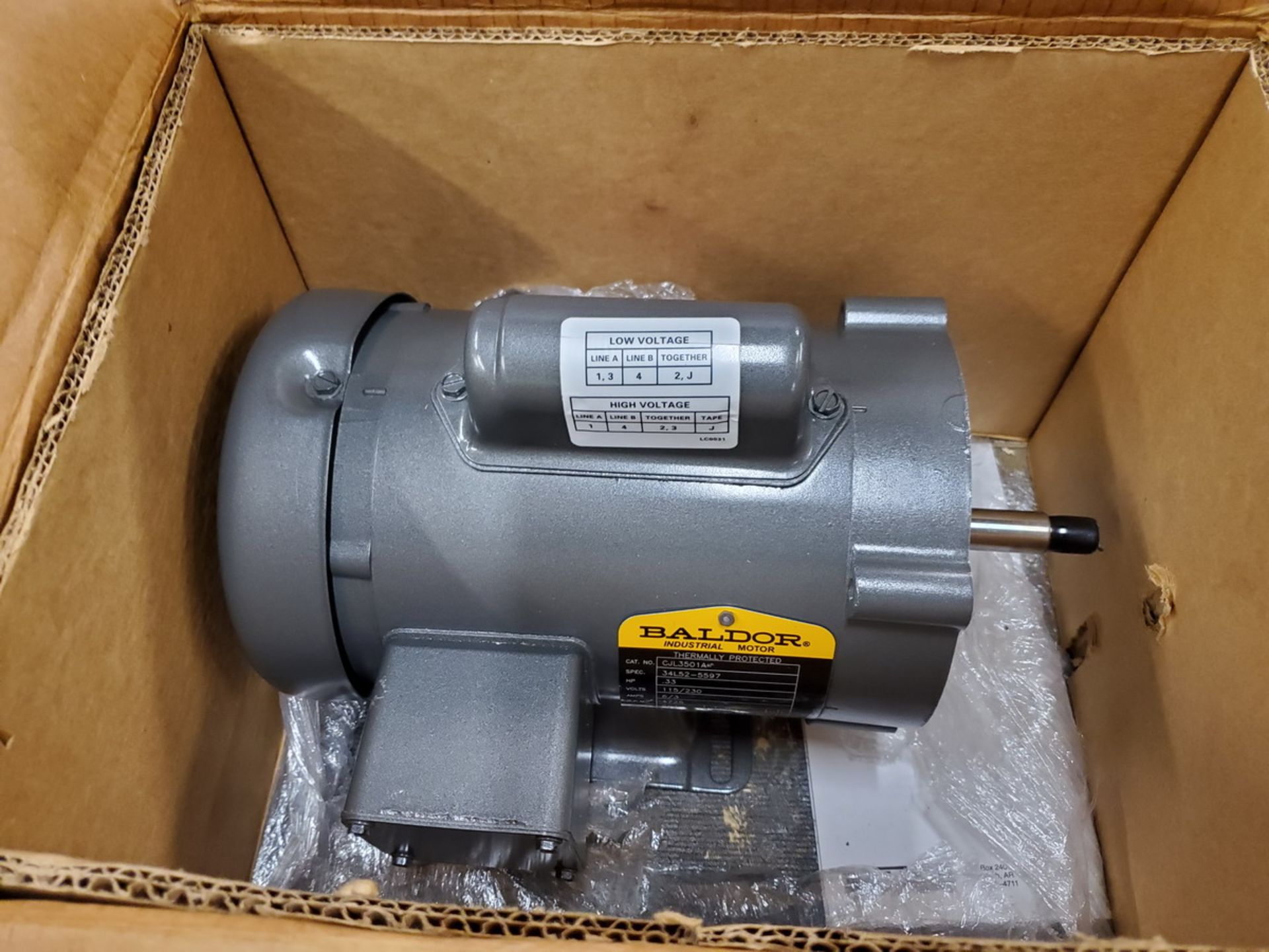 Baldor Motor .33HP, 115/230V, 1725RPM, 60HZ, Frame-56J - Image 2 of 6