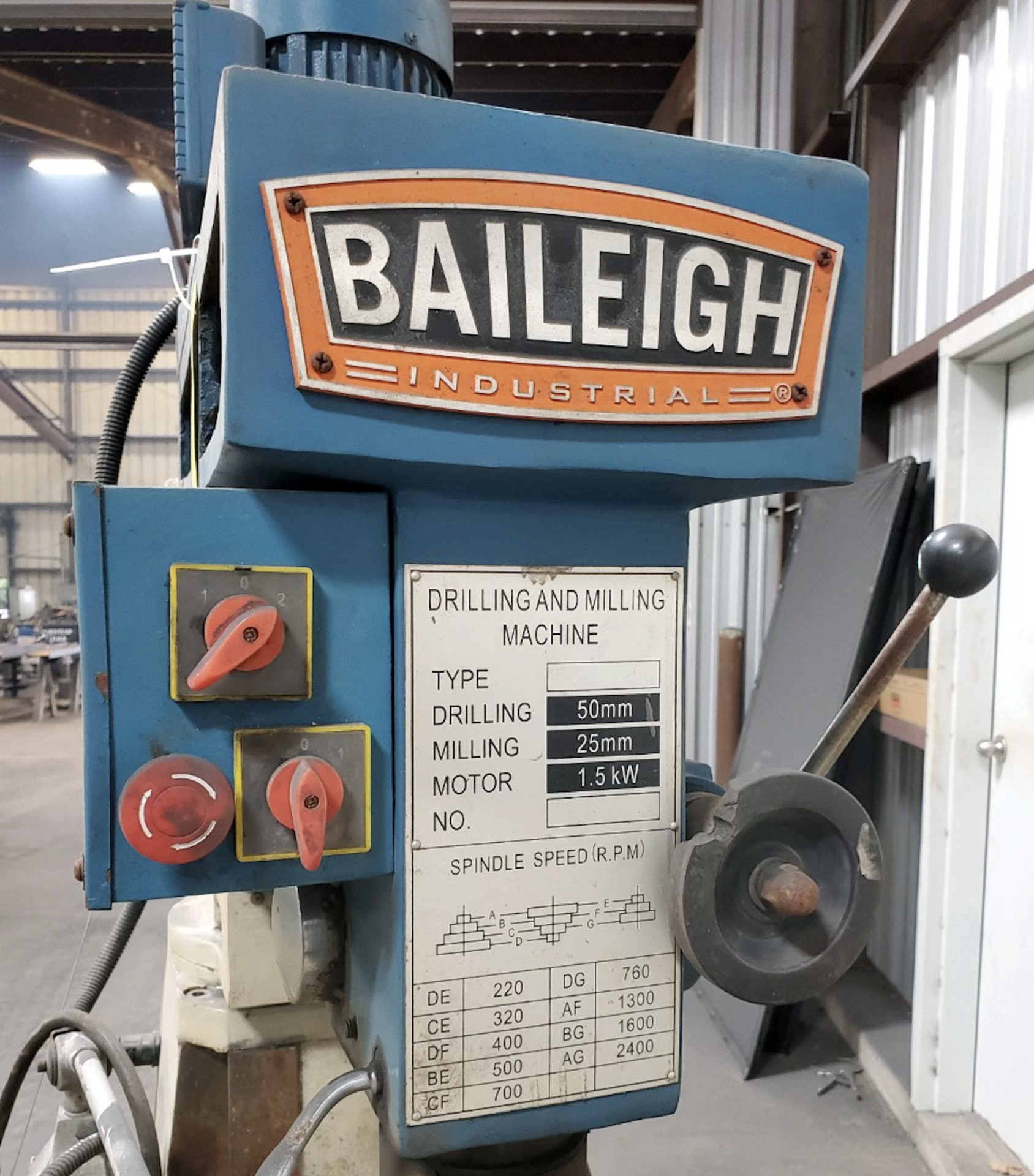 Baileigh VM-913E Vertical Milling Machine w/ ASG Rapid Feed - Image 3 of 7