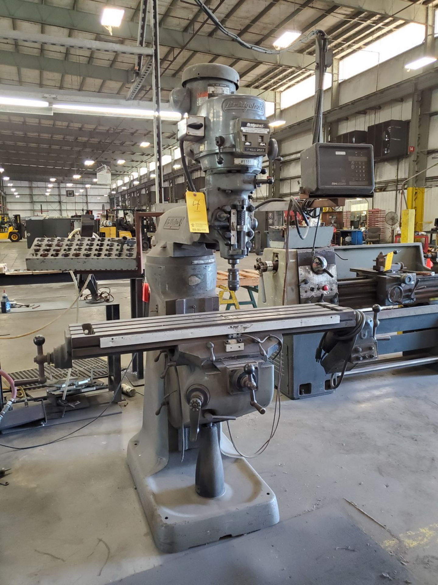 Bridgeport Mill 38" Throat; 48" x 9" Slotted Table; W/ Miniwizard Controller - Image 2 of 16