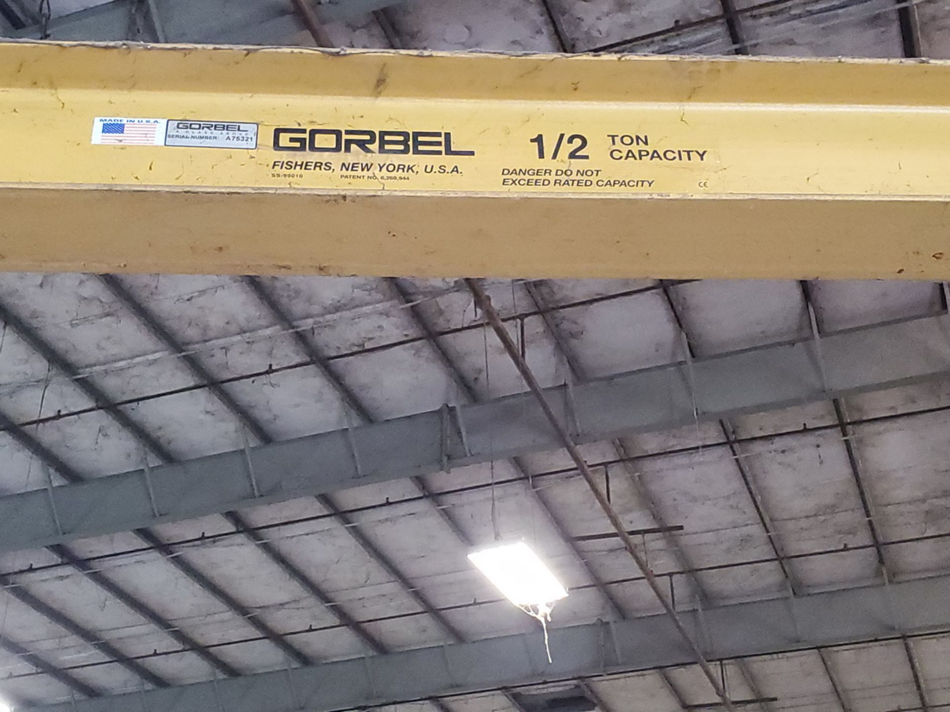 Gorbel 1/2 Ton Jib Crane W/ 1/2 Ton Harrington Hoist, 2-Button Pendant - Image 8 of 9