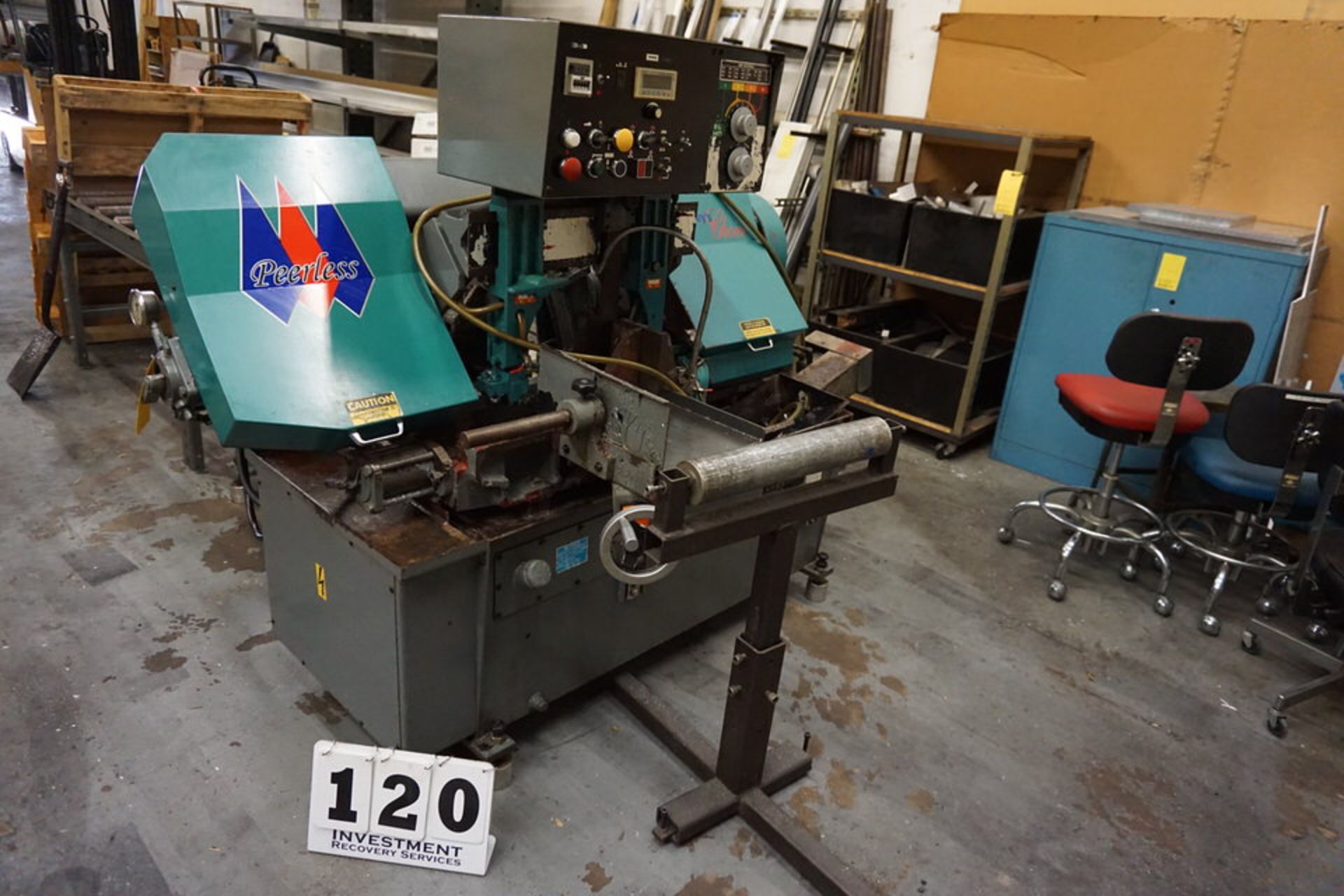 PEERLESS PRODUCTION CUTTING HIGH SPEED AUTOMATIC BANDSAW, MDL: HB1010AE, CUTS 11"W X 10"H, BLADE