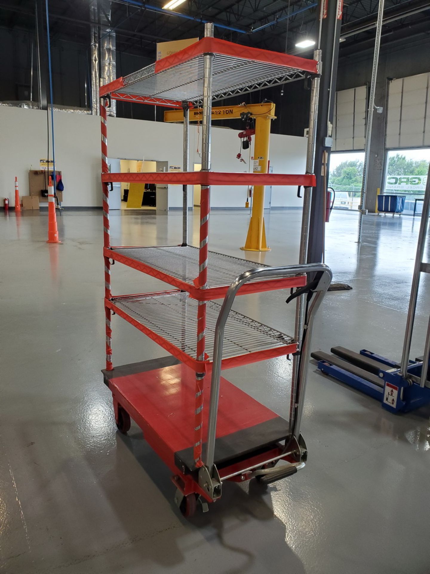 Lift Table 36" x 19-1/2" x 65-1/2"H; W/ 4-Tier Matl. Rack - Image 5 of 5