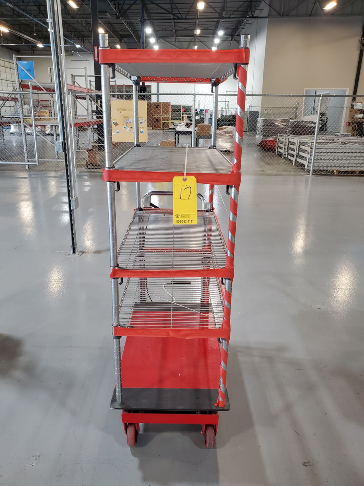 Lift Table 36" x 19-1/2" x 65-1/2"H; W/ 4-Tier Matl. Rack - Image 2 of 5
