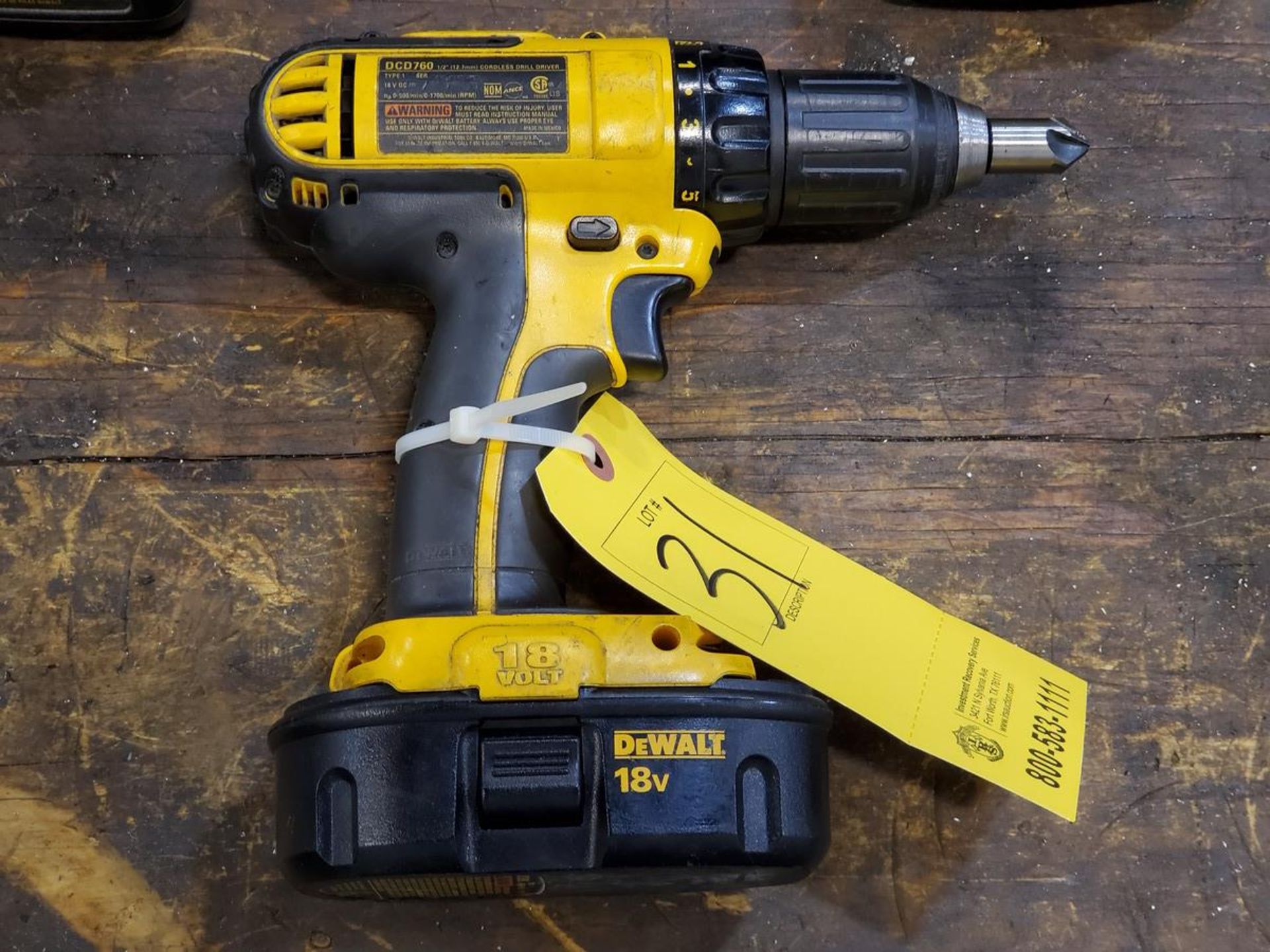 Dewalt DCD760 1/2" Cordless Drill W/ (2) Chargers - Image 3 of 3