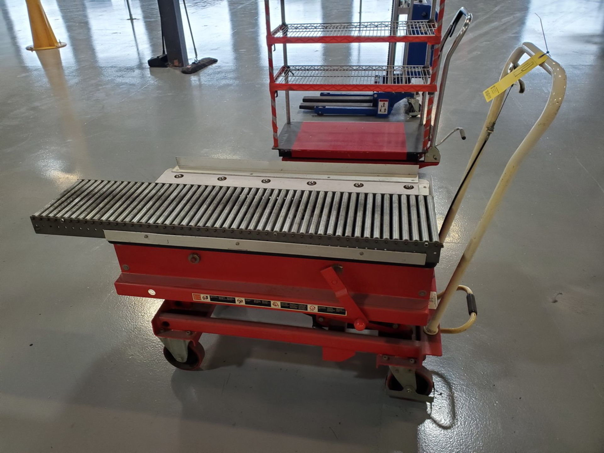 Dayton Hyd Roller Transfer Scissor Cart W/ Roller & Ball Conveyor, 90lb cap.; 39-1/2" x 22"; - Image 5 of 6