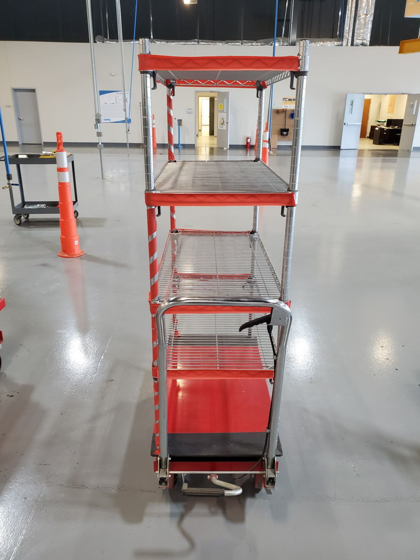 Lift Table 36" x 19-1/2" x 65-1/2"H; W/ 4-Tier Matl. Rack - Image 4 of 5