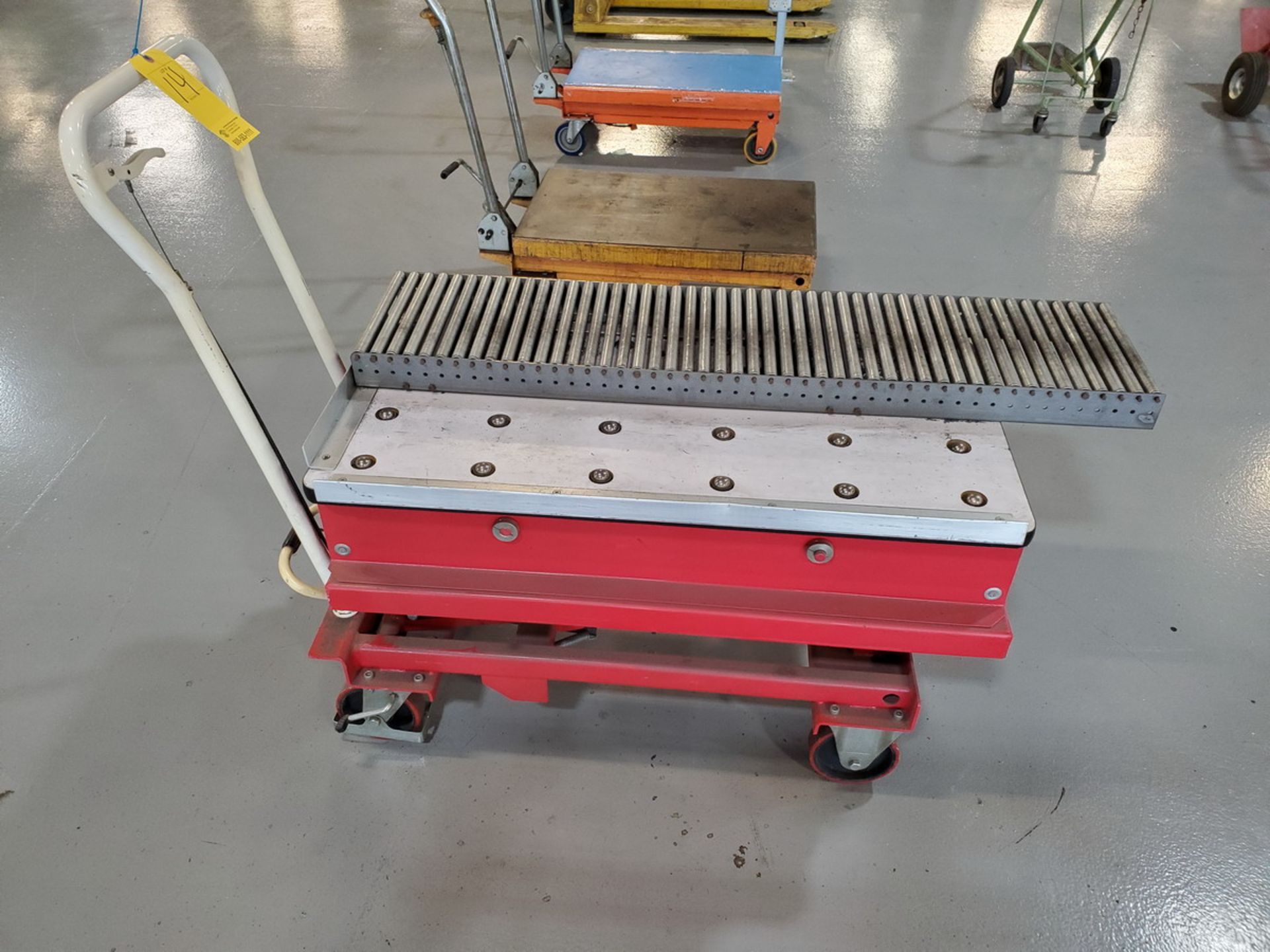 Dayton Hyd Roller Transfer Scissor Cart W/ Roller & Ball Conveyor, 90lb cap.; 39-1/2" x 22"; - Image 3 of 6