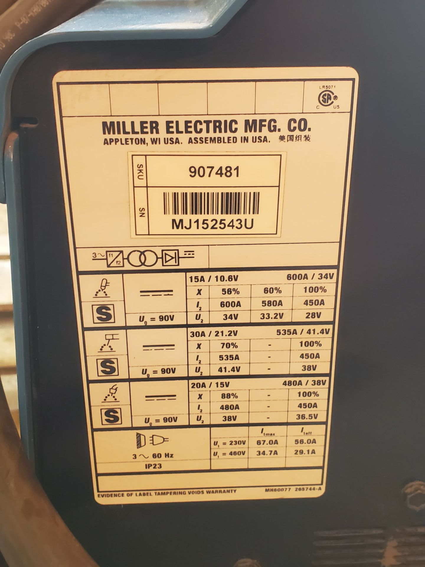 Miller XMT 450 CC/CV Multi-Processing Welder - Image 5 of 5