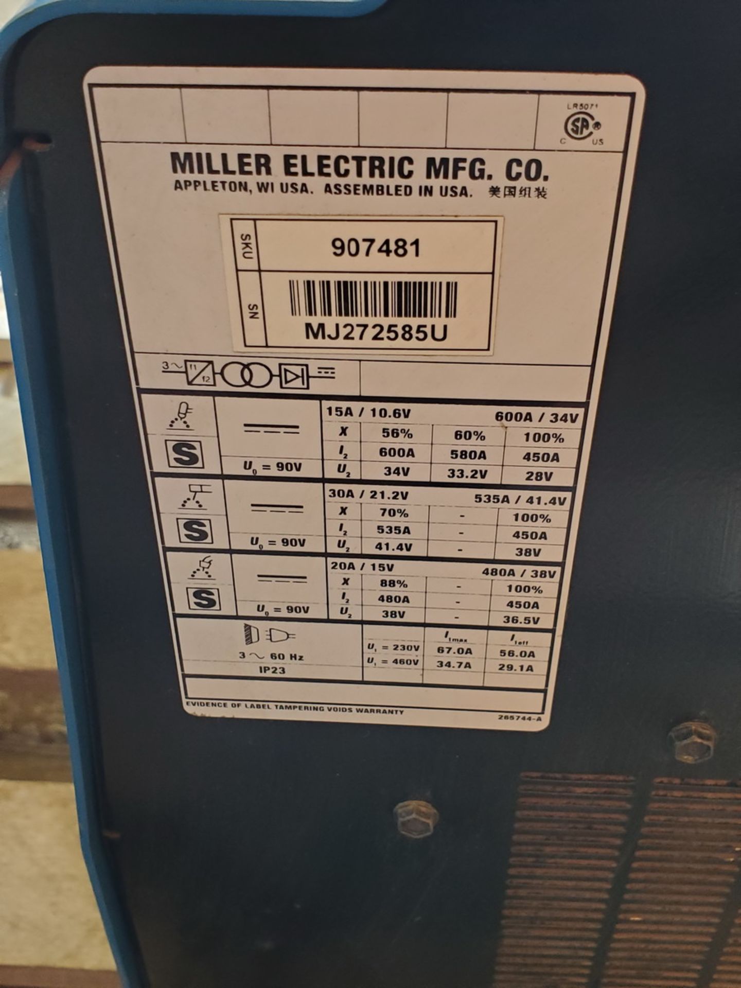 Miller XMT 450 CC/CV Multi-Processing Welder - Image 5 of 5