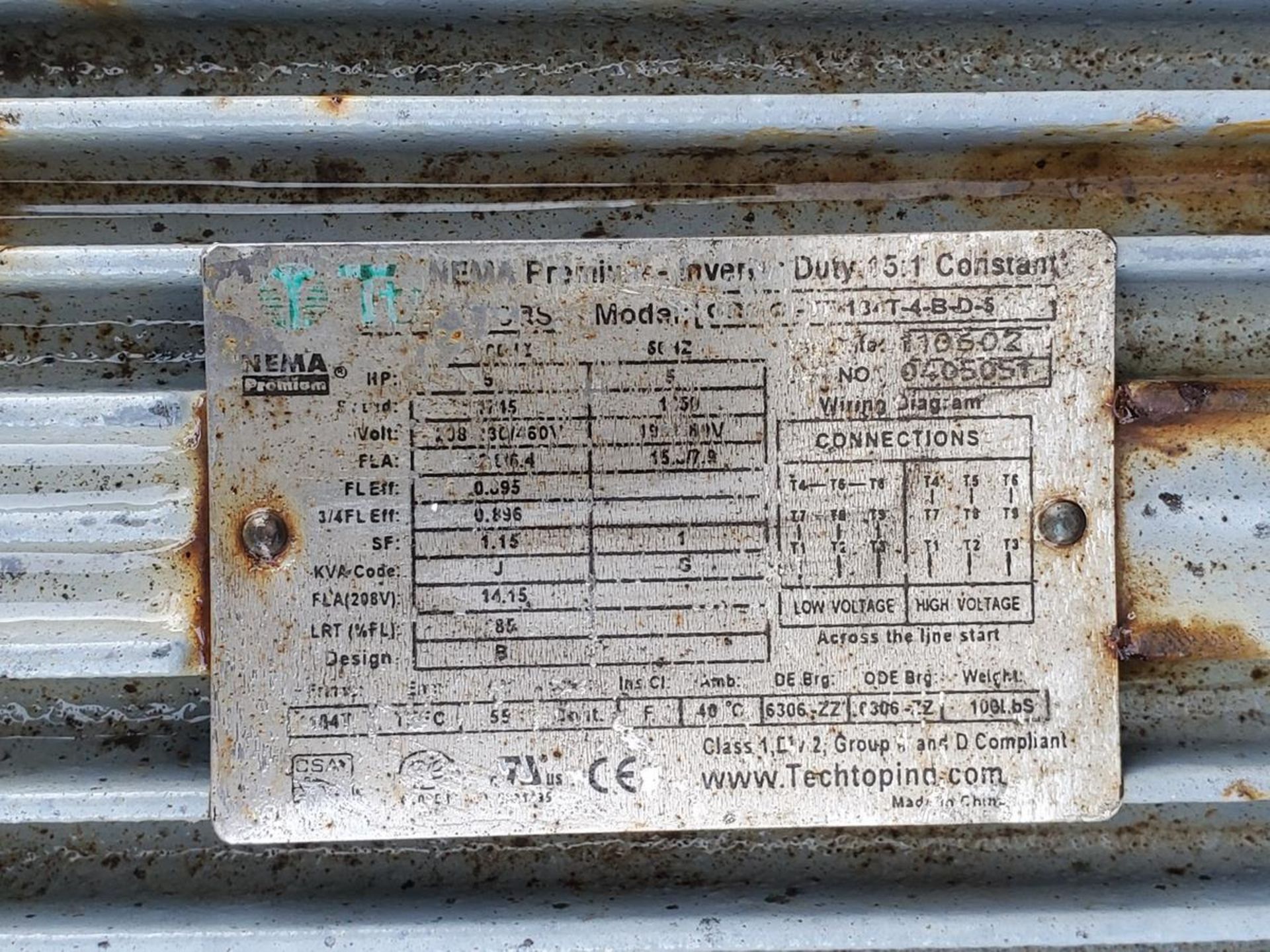 Air Compressor 5HP, 208-230/460V, 60HZ - Image 5 of 5