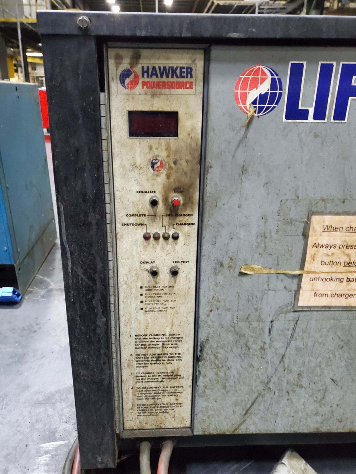 Lifeguard Industrial Battery Charger 8hr Charge Time, 208/240/480V, 3PH, 60HZ - Image 4 of 5