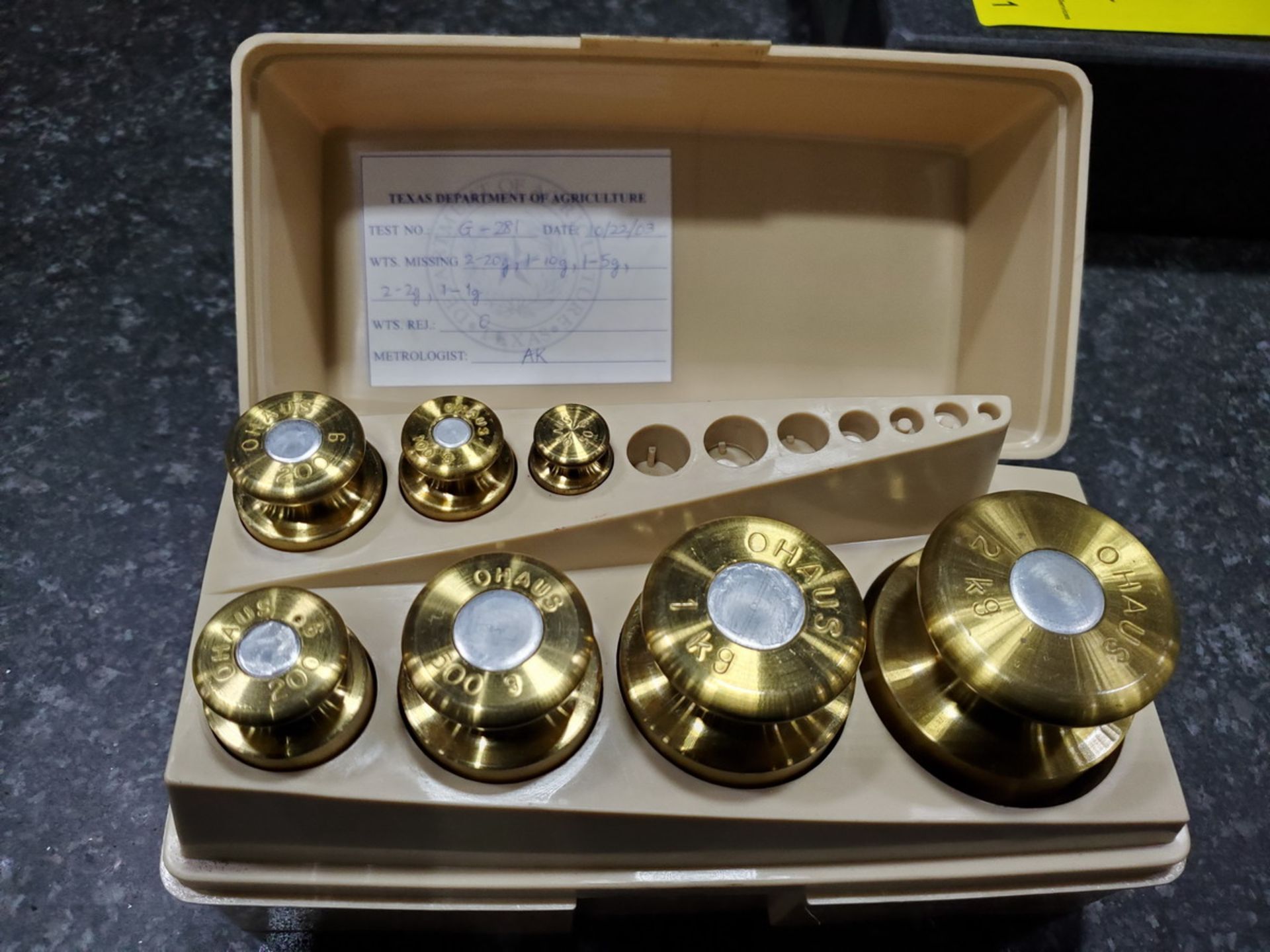 Ohaus Calibration Weight Set