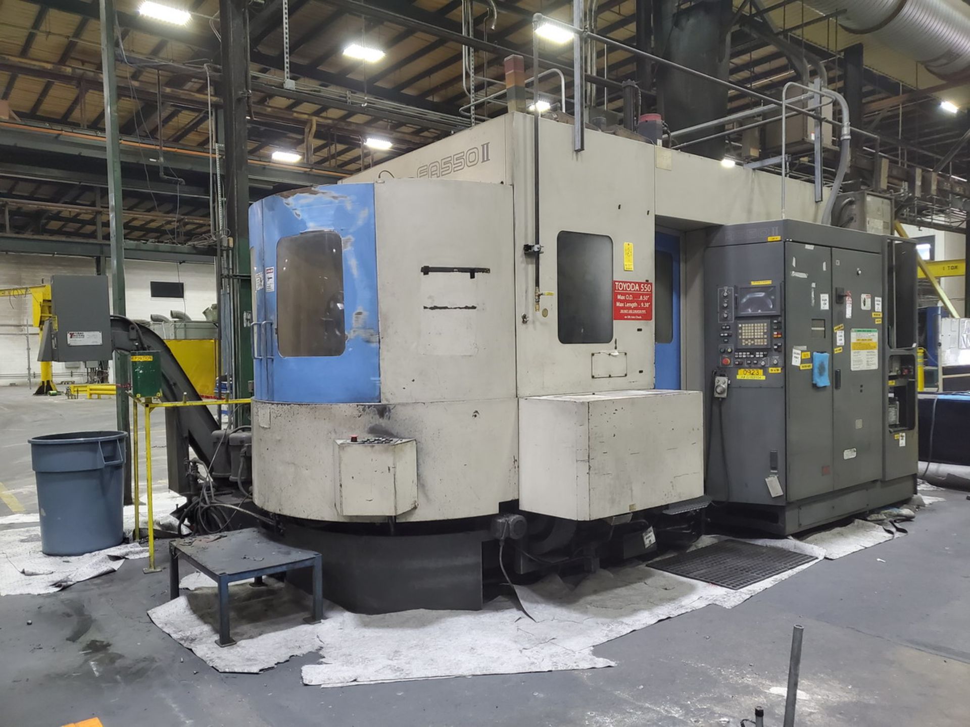 Toyoda FA 550II 3+2 CNC (5-Axis) 200V, 60HZ, 3PH, 48KVA, W/ 16" O.D. 3-Jaw Chuck, 60-Tool Turrett