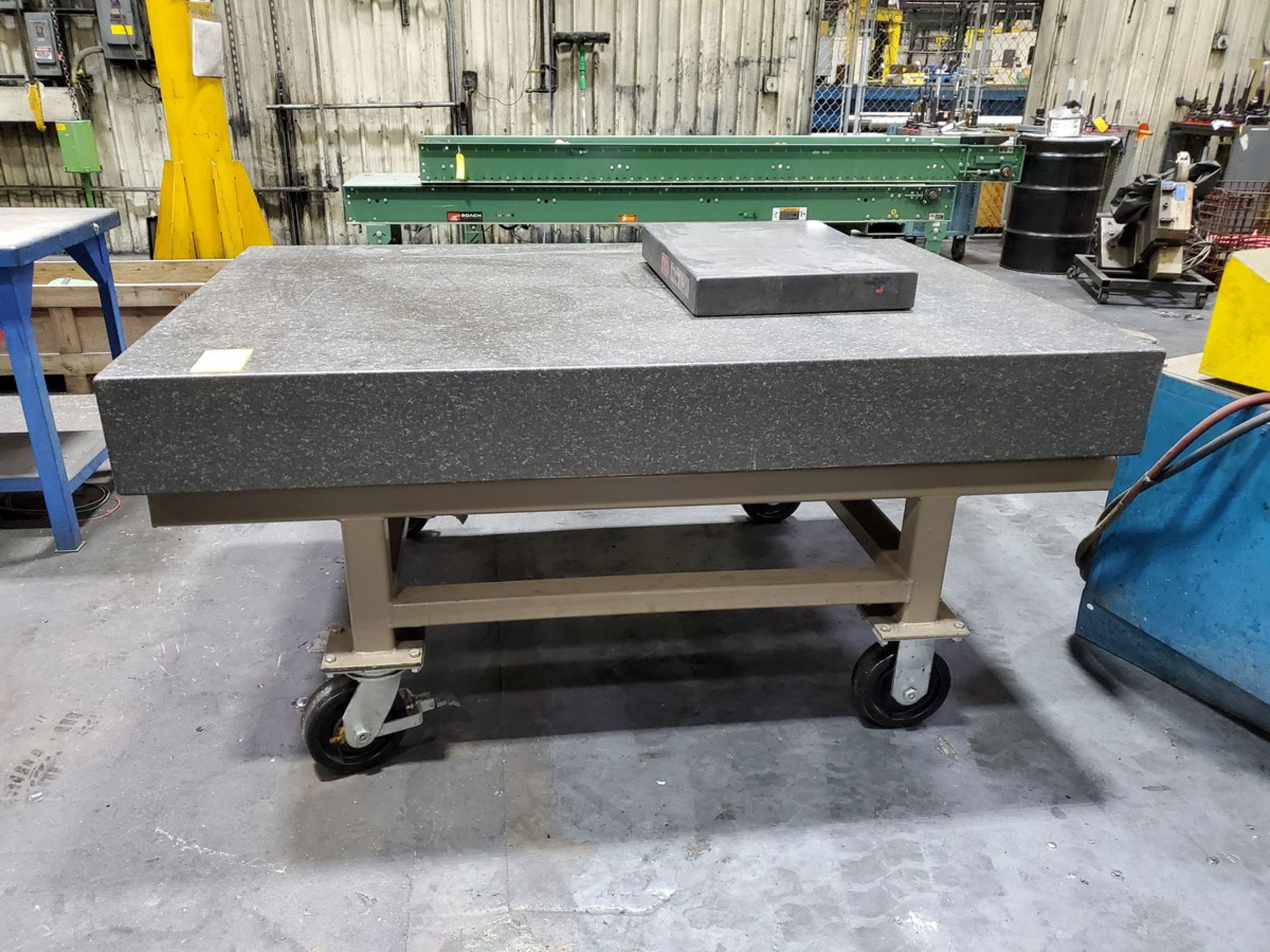 Starrett Granite Surface Plate 6' x 4' x 8", W/ Rolling Cart (Smaller Surface Plate Excluded)