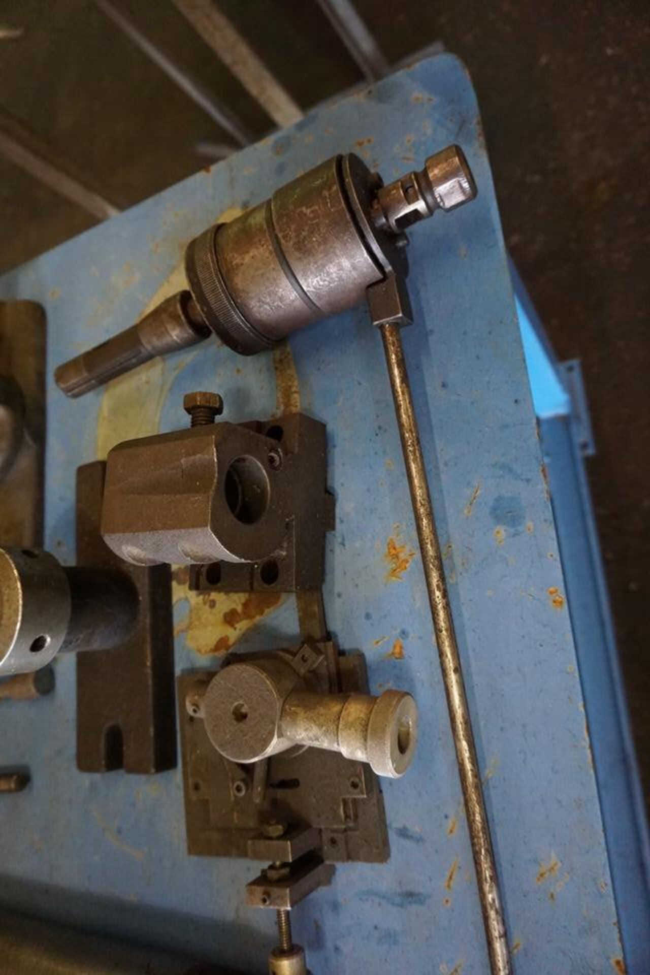 STEEL TABLE W/ CONT: TAILSTOCK, FOLLOW REST,BORING HEAD, MISC AS SHOWN - Image 8 of 8