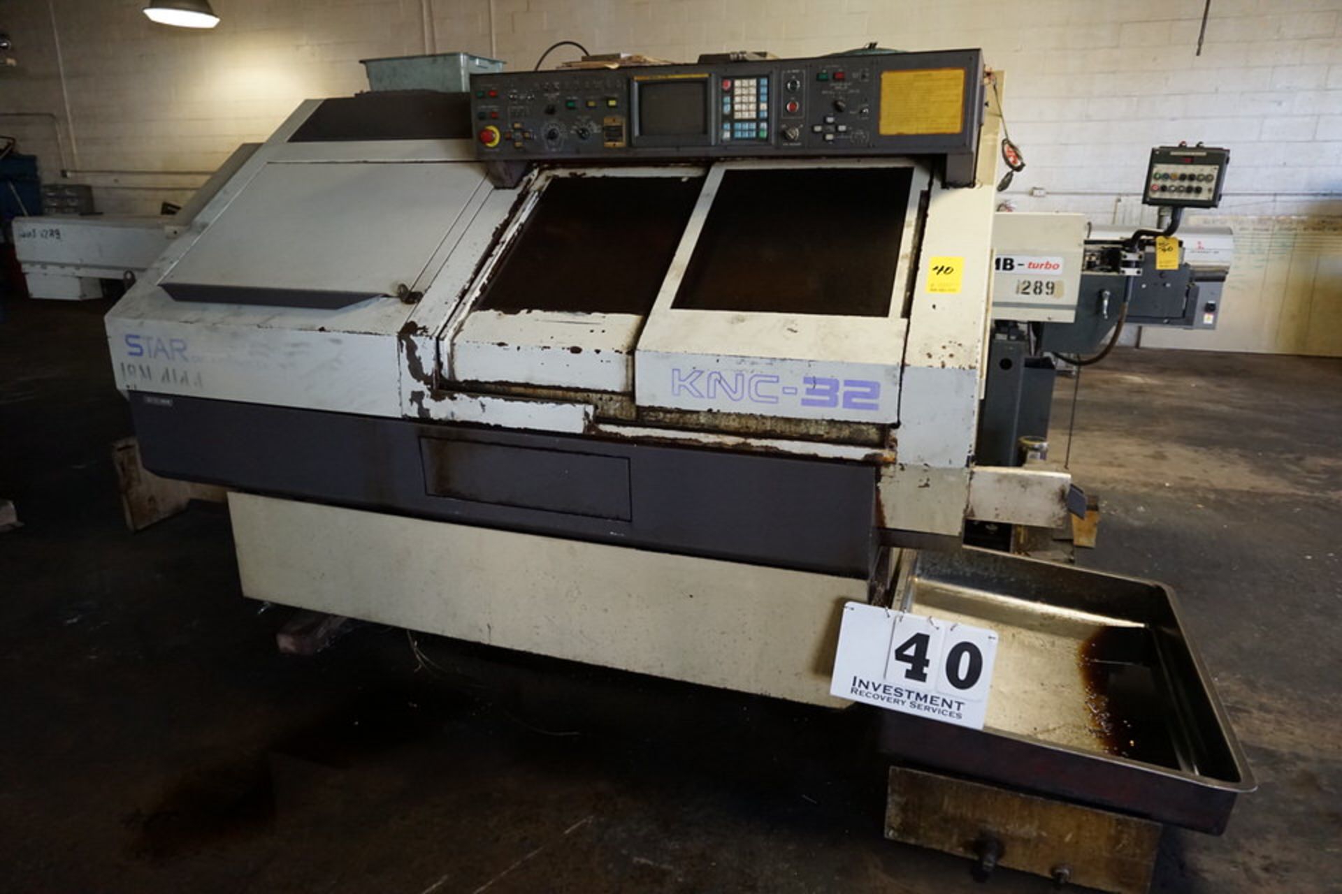 STAR KNC-32 CNC AUTOMATIC LATHE, FMB-TURBO 4000/17 OOLMS BAR FEEDER, FANUC SERIES O-TT CTRL W/