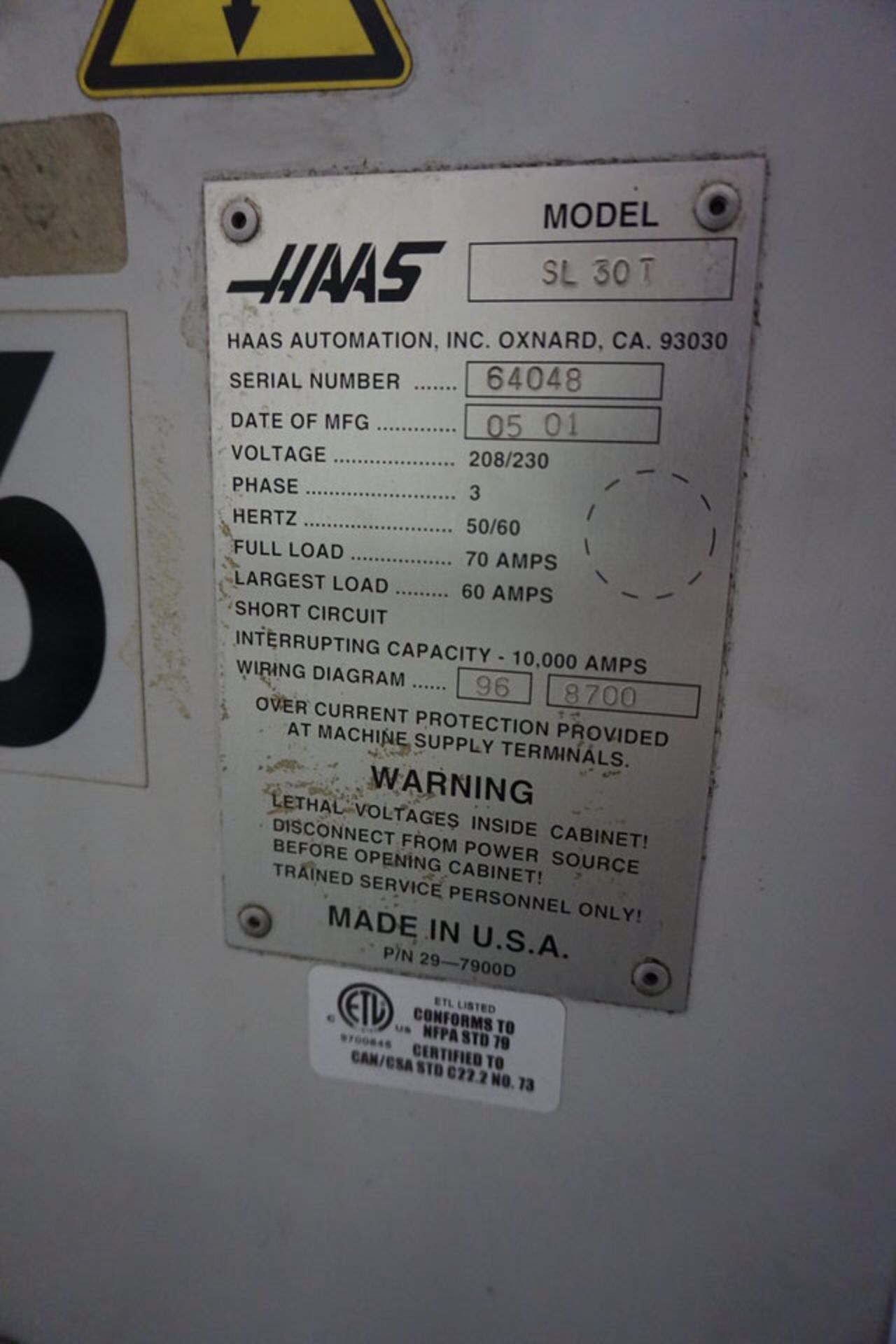 2001 HAAS SL-30T CNC LATHE, HAAS CNC CTRL, 10" 3 JAW CHUCK, 12 POSITION TURRENT, HYDRAULIC - Image 16 of 18