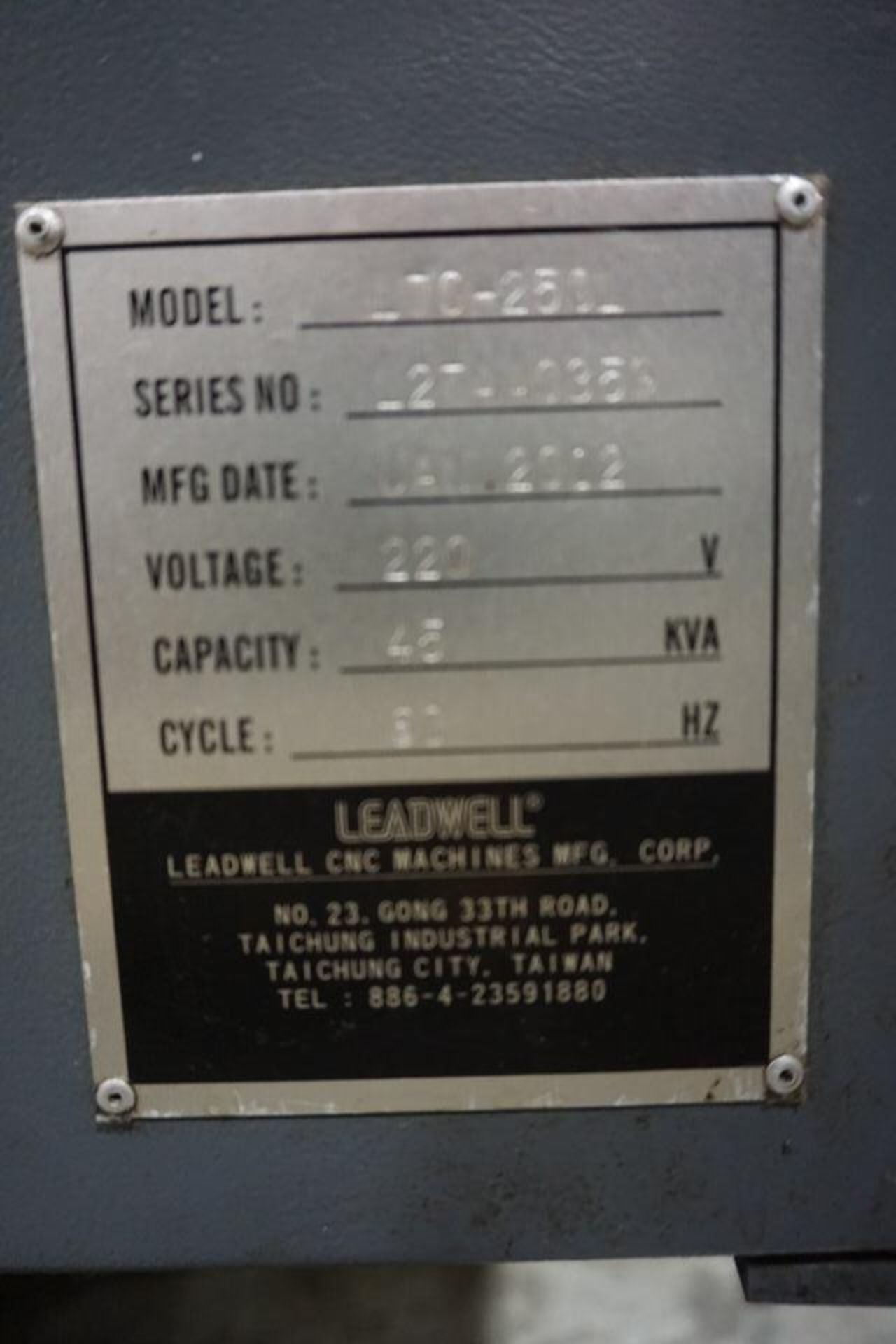 2012 LEADWELL LTC-25CL CNC LATHE, FANUC OI-TD CTRL, 12" 3 JAW CHUCK, 12 POSITION TURRENT, - Image 6 of 17