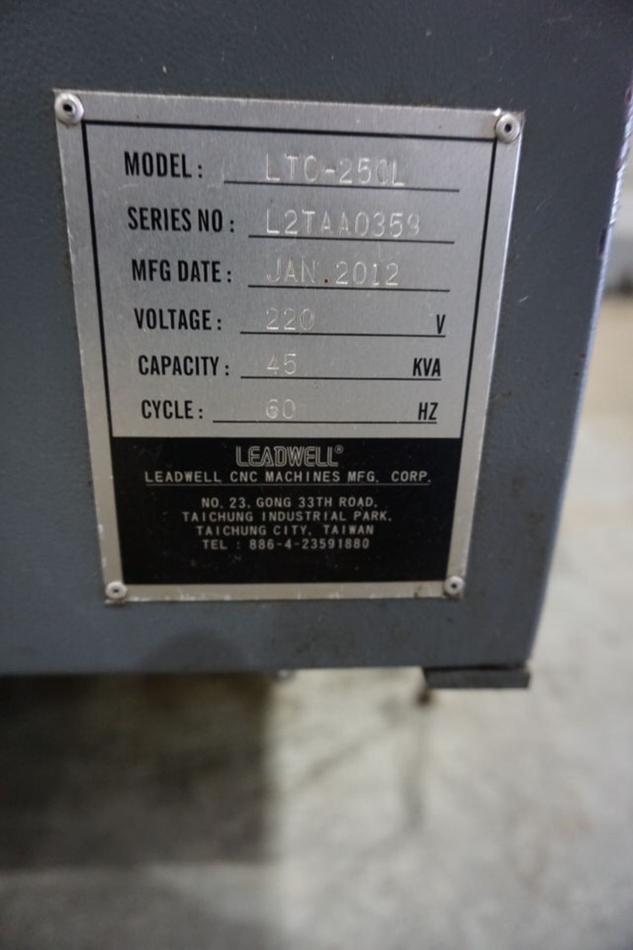 2012 LEADWELL LTC-25CL CNC LATHE, FANUC OI-TD CTRL, 12" 3 JAW CHUCK, 12 POSITION TURRENT, - Image 16 of 17