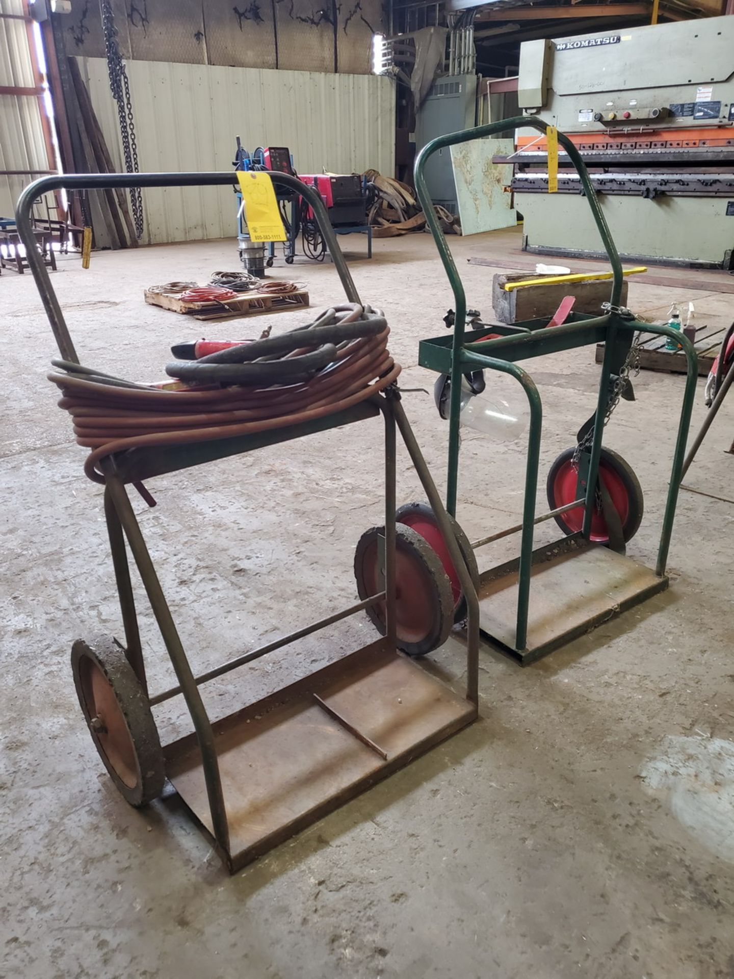 (2) Welding Torch Carts W/ Welding Mask, Welding Electrode Holders & Air Hose (Location: Bldg C) - Image 3 of 6