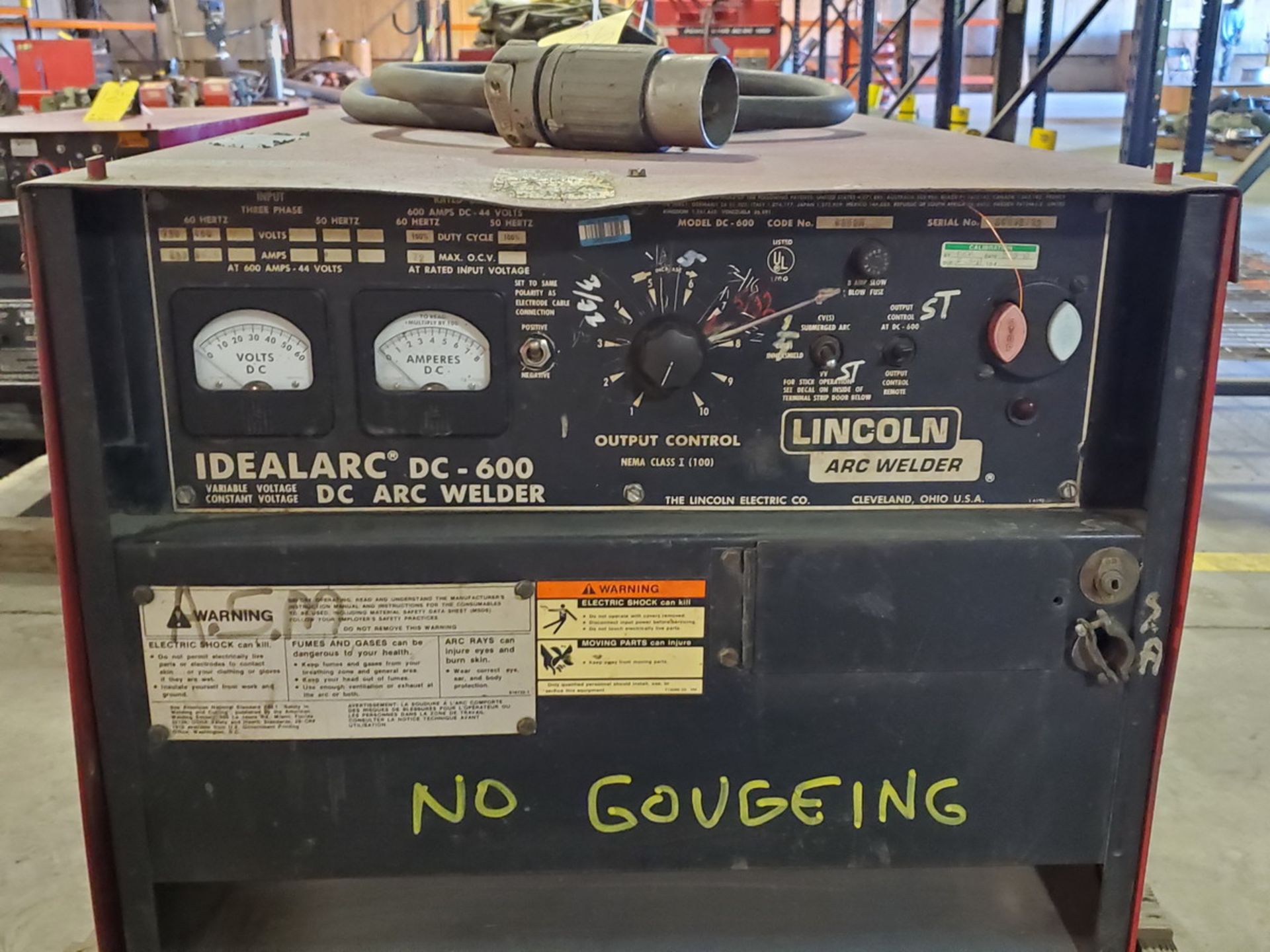 LE Idealarc DC-600 Arc Welder 230/460V, 600A, 3PH, 50/60HZ (Bldg. B) - Image 4 of 6