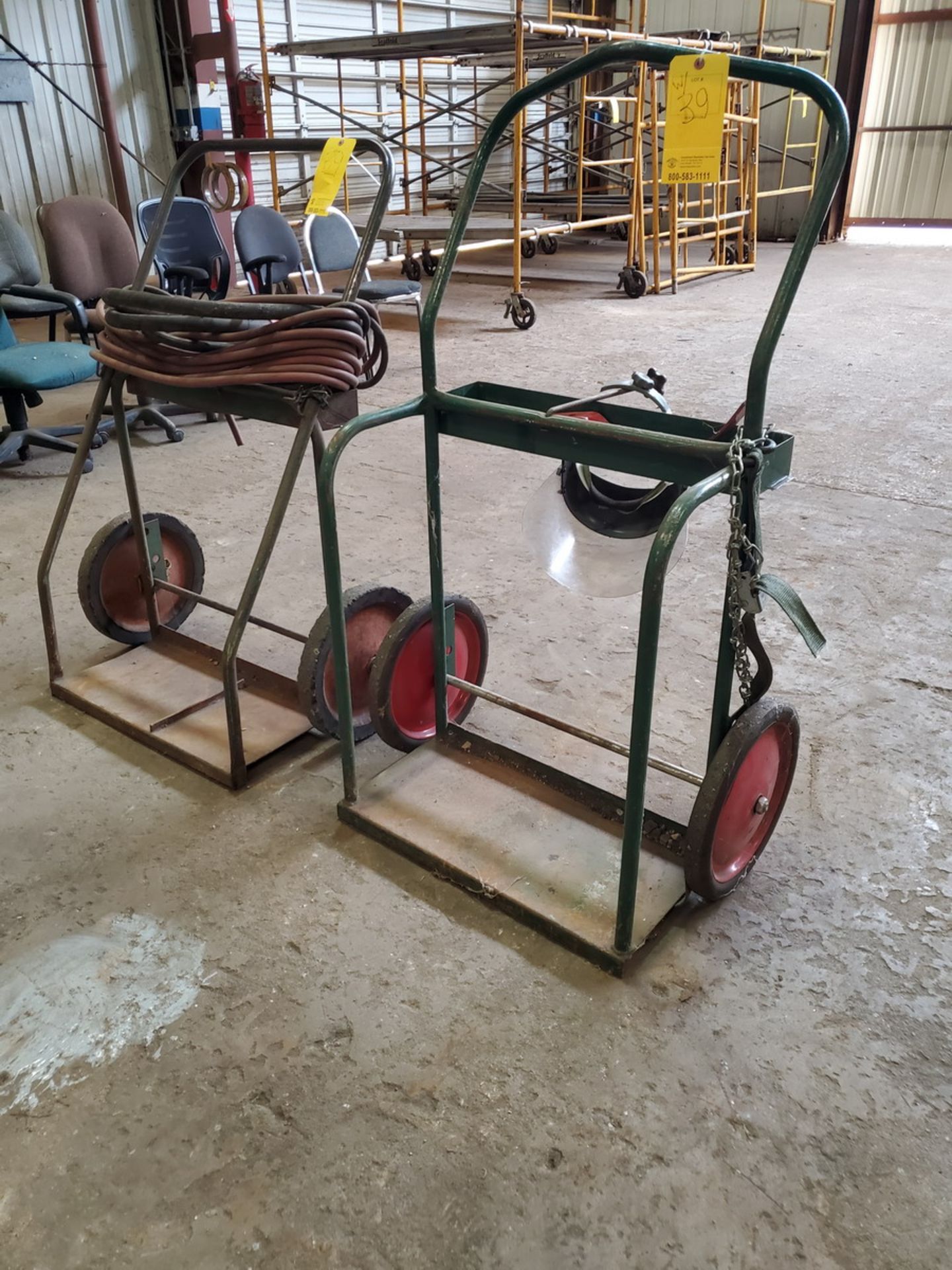 (2) Welding Torch Carts W/ Welding Mask, Welding Electrode Holders & Air Hose (Location: Bldg C) - Image 2 of 6