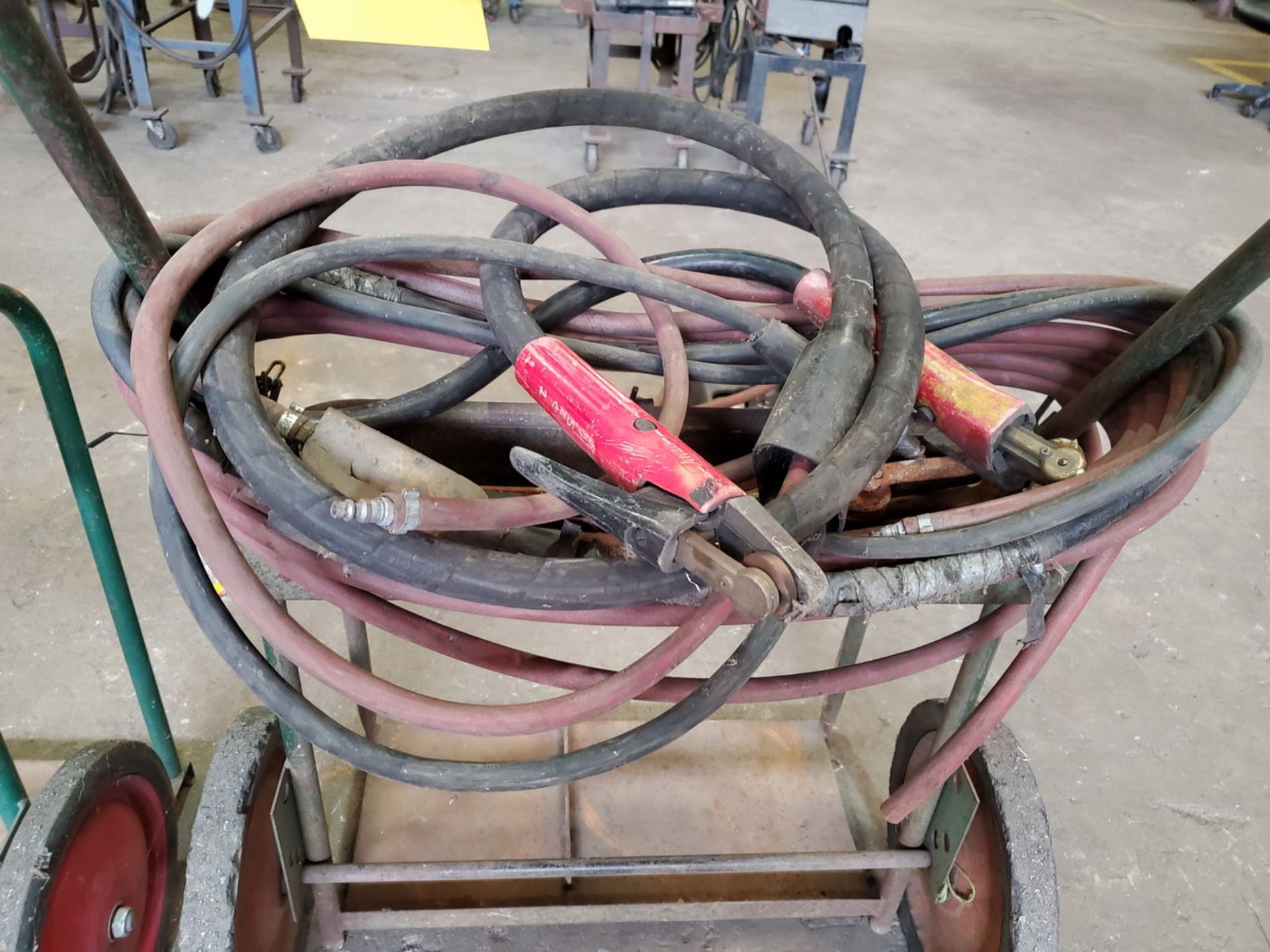 (2) Welding Torch Carts W/ Welding Mask, Welding Electrode Holders & Air Hose (Location: Bldg C) - Image 5 of 6