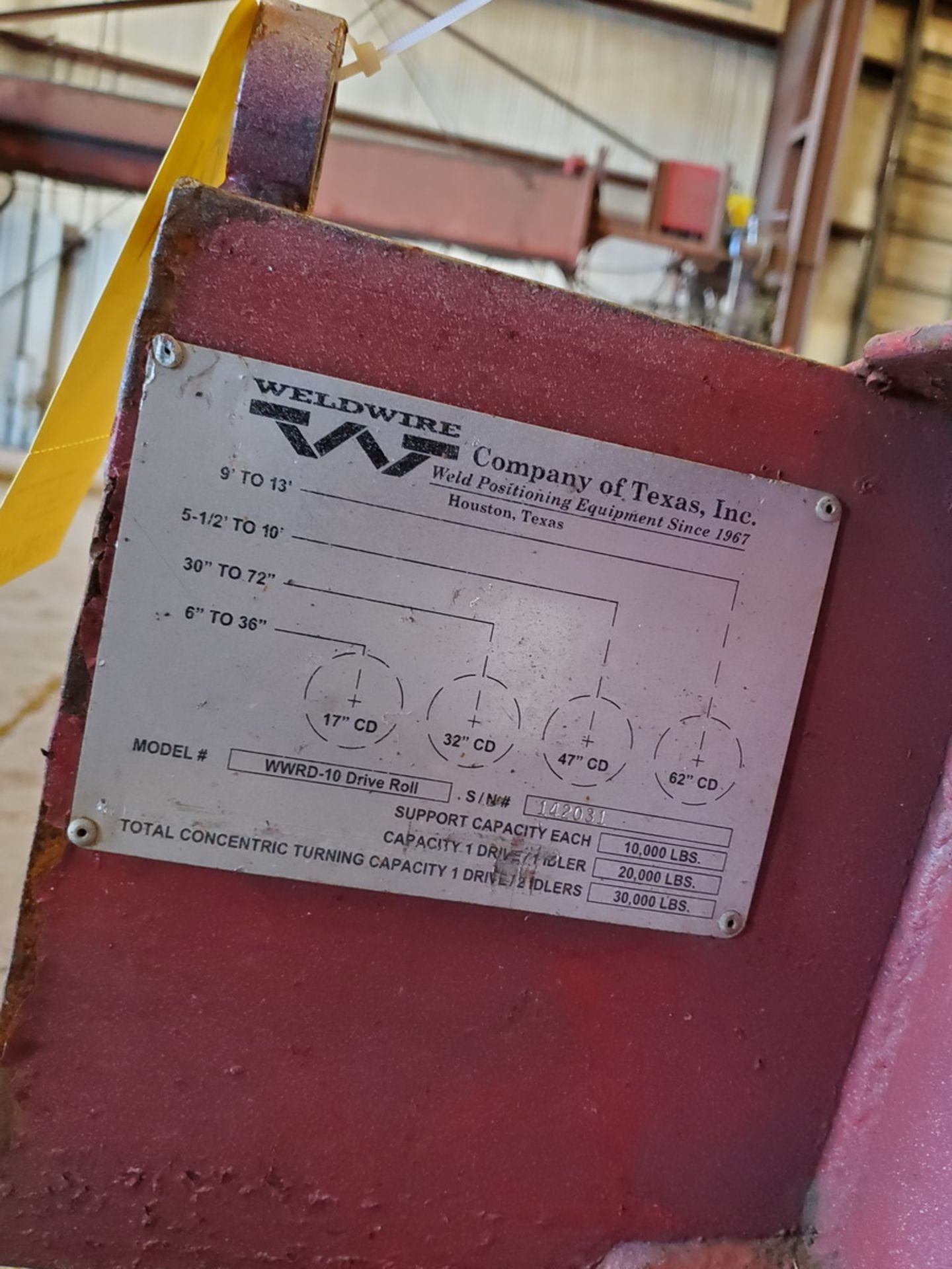 Weldwire WWRD-10 Turning Rolls 10K Cap., 110V (Building D) - Image 7 of 7