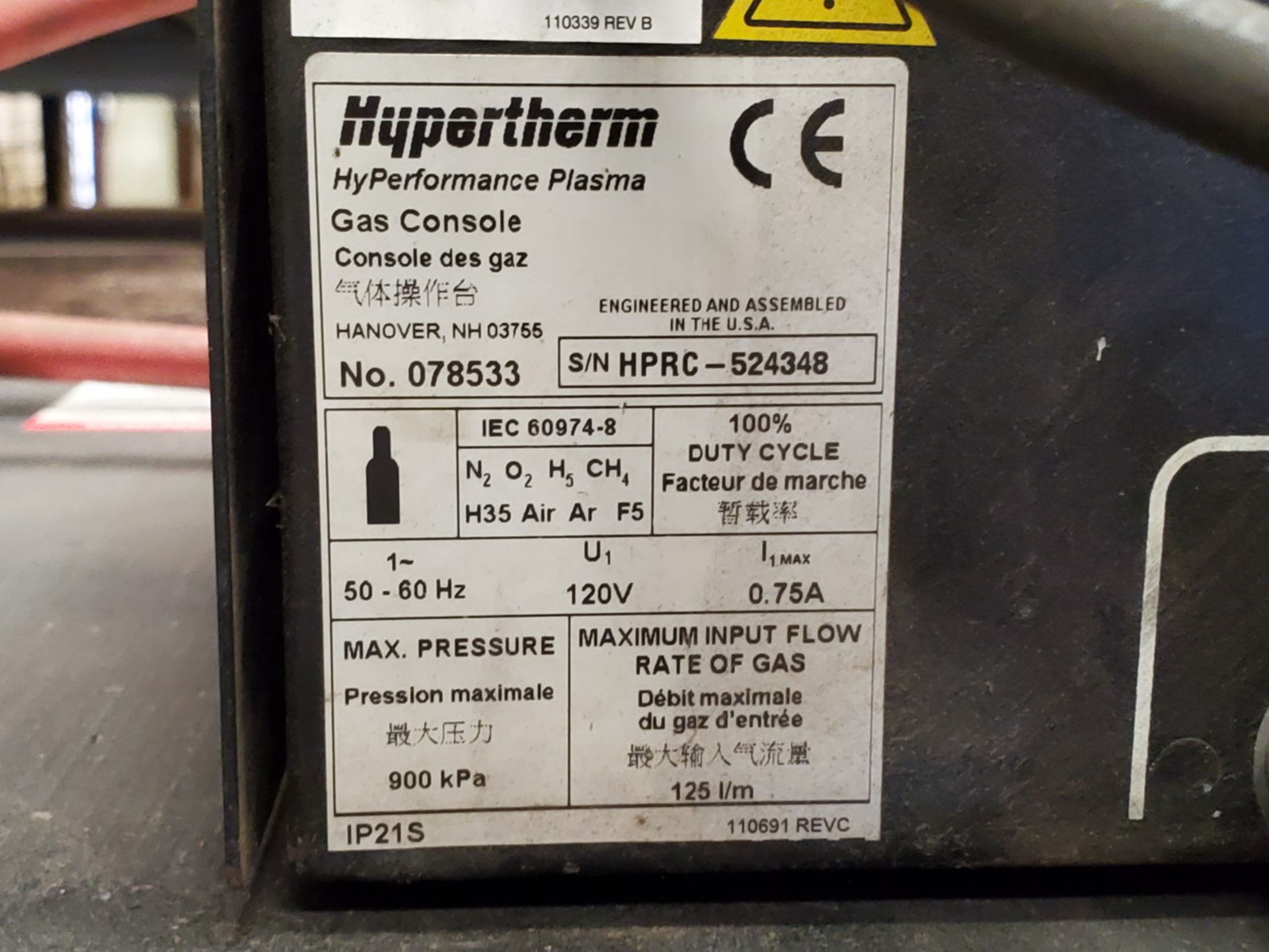 Hypertherm Edge Pro E-Z Plasma Burn Table 100-240V, 1PH, 50/60hZ, 1.85A-.65A; W/ Arcglide Torch - Image 22 of 34