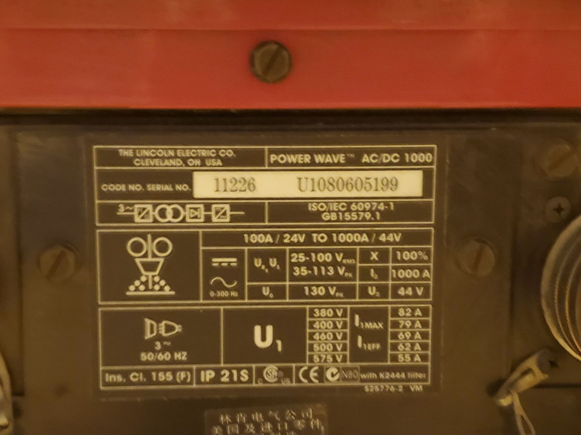 LE Power Wave AC/DC 1000 SubArc Welder 380, 400/460/500/575V, 3PH, 50/60HZ, 1000A (Bldg. B) - Image 4 of 4