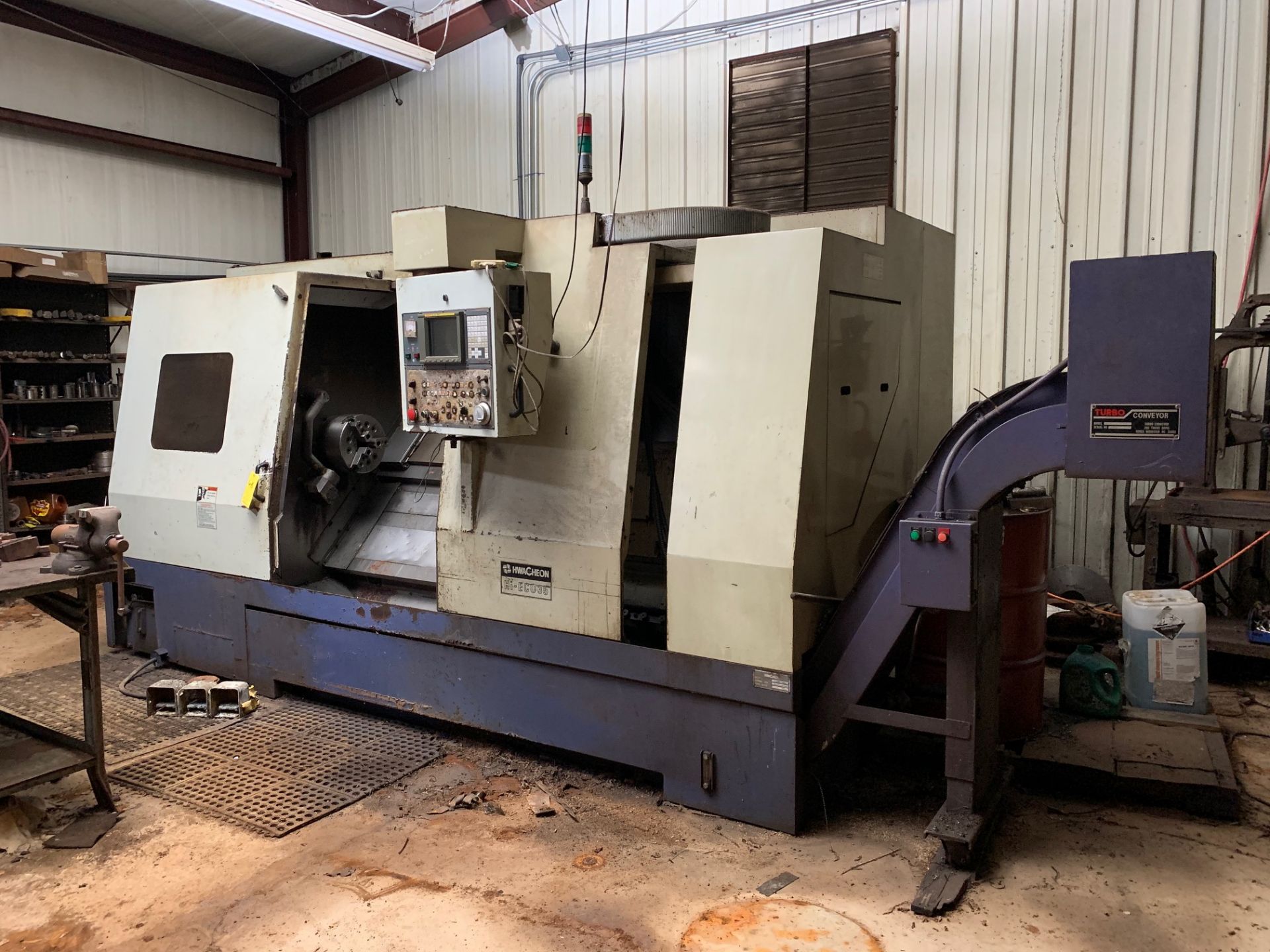 HWACHEON HI ECO 35 CNC TURNING CENTER WITH 12IN CHUCK W/ FANUC 18-T CTRL & TAILSTOCK