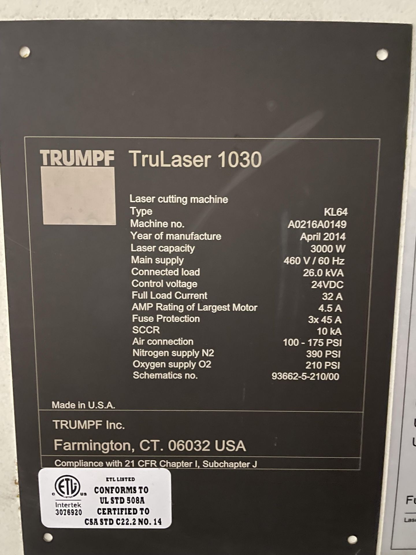 2014 TRUMPF 1030 FIBER LASER - Image 16 of 20