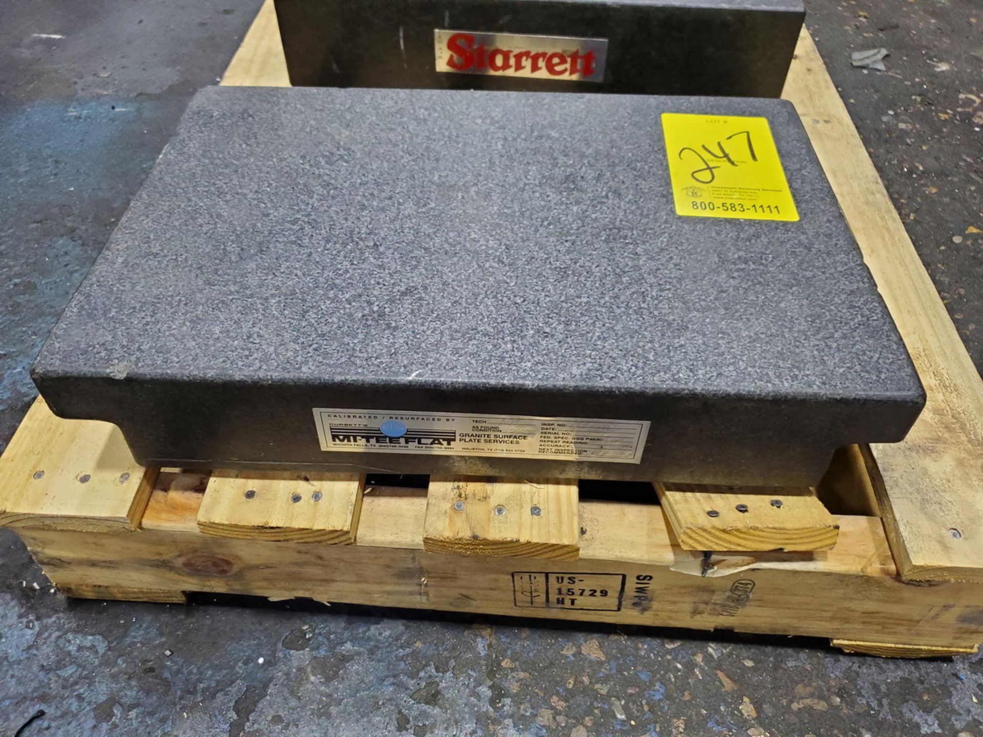 Starrett Surface Granite Plate 18" x 12" x 3"