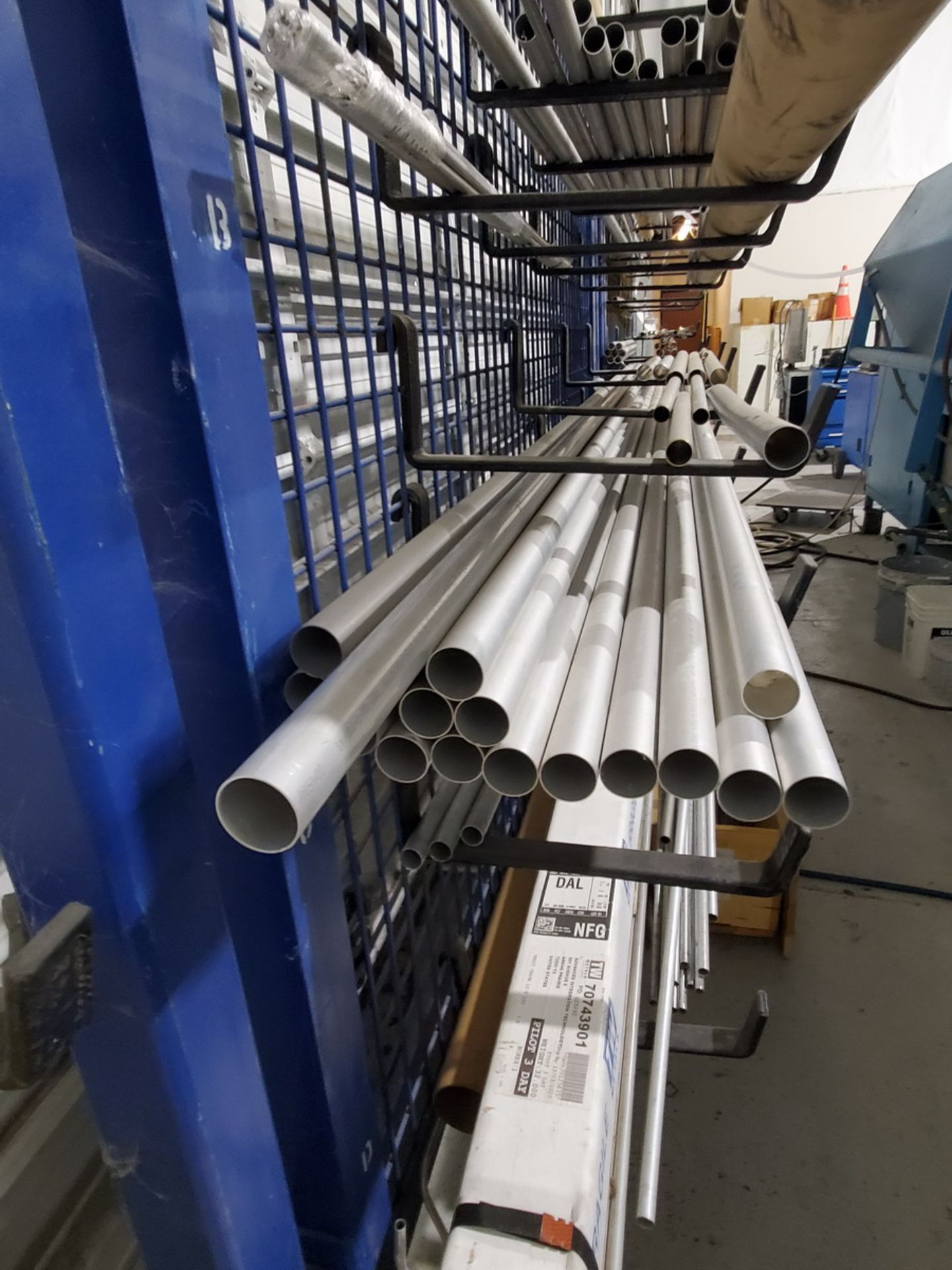 Assorted Aluminum Tubing O.D. Size Range: 1/4"-1-1/2", Length: 18"-12' (Racks Excluded) - Image 4 of 25
