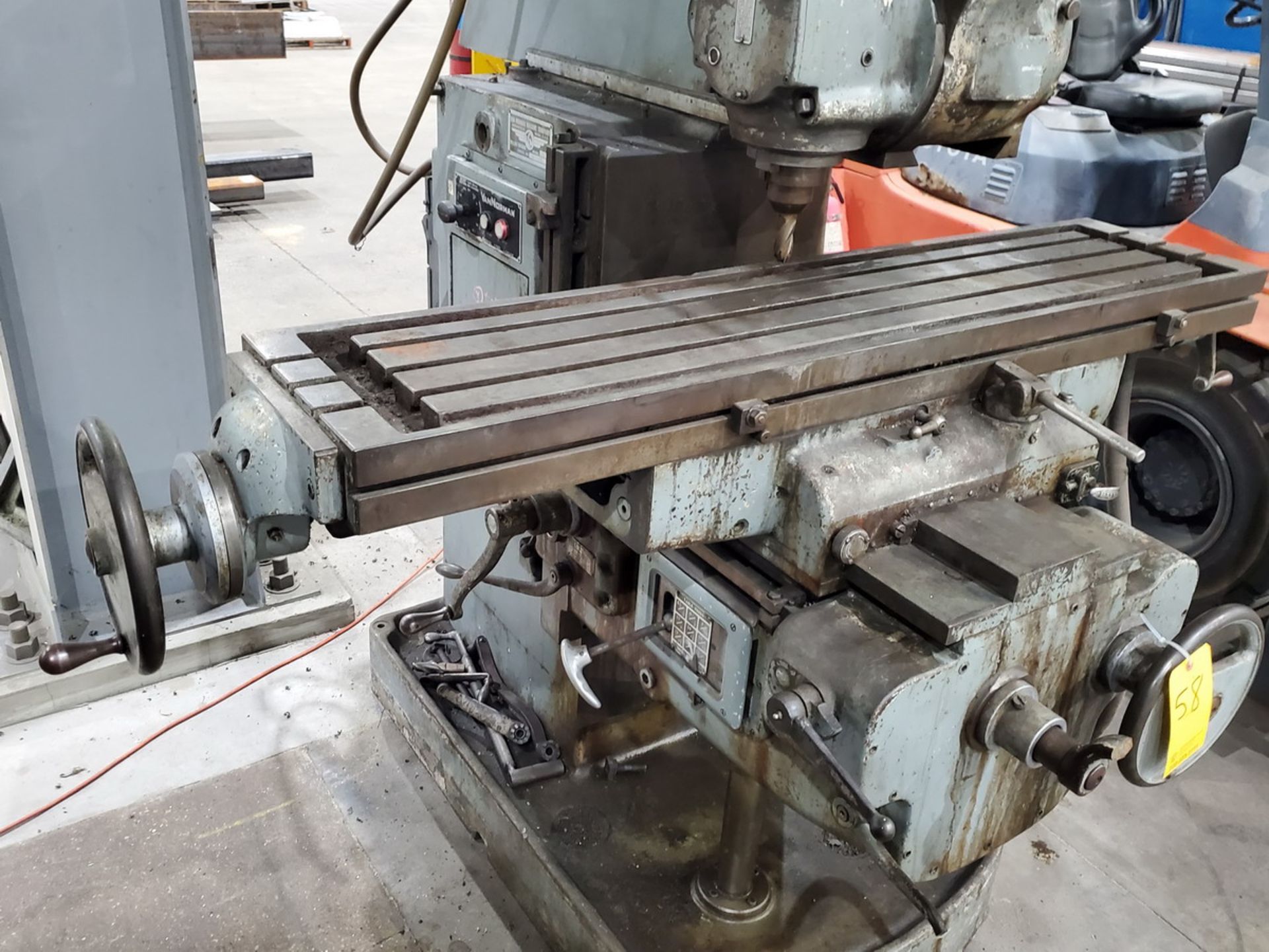 Van Norman 28A Vertical Milling Machine Size: 2; W/ 58" x 13" Slot Table - Image 5 of 18