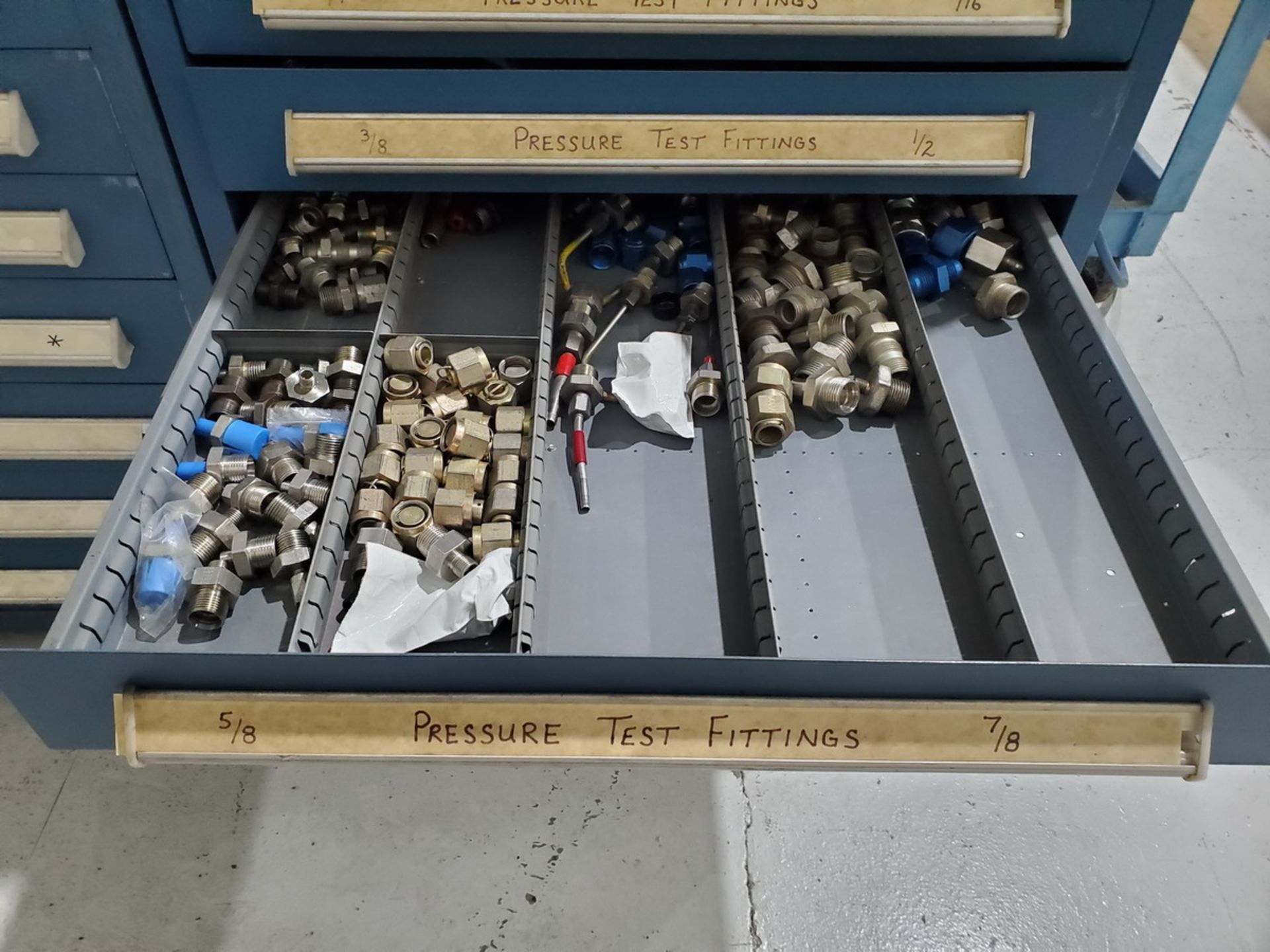 Pressure Test Machine Tooling To Include But Not Limited To: Assorted Fittings (Exclude (2) Drawers - Image 13 of 16