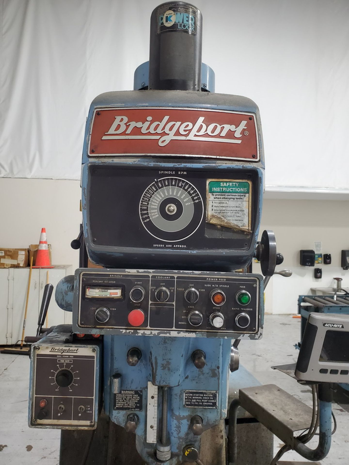 Bridgeport Vertical Milling Machine 4-Axis, 460v, 3PH, 60HZ, 15A, VICE NOT INCLUDED - Image 9 of 18