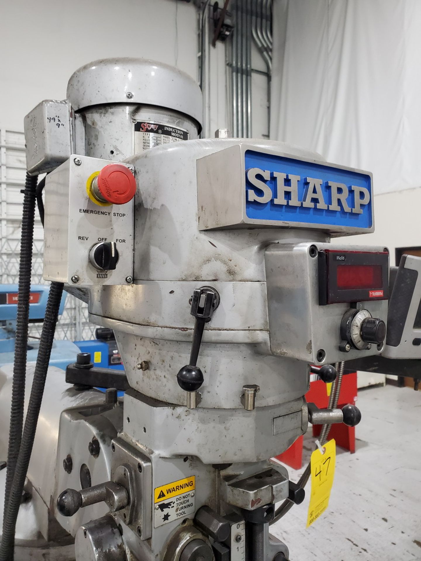 2016 Sharp LMV49 Vertical Milling Machine 3-axis, W/ Acu-Rite Digital Readout; 49" x 9" Slot Table - Image 11 of 17