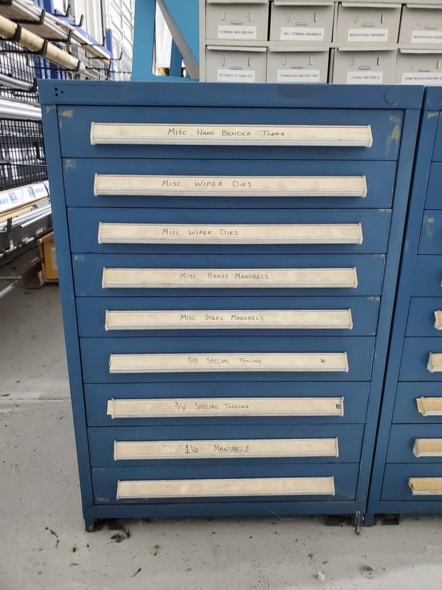 Vidmar Cabinet W/ Tube & Bar Bender Tooling To Include But Not Limited To: Assorted Dies &