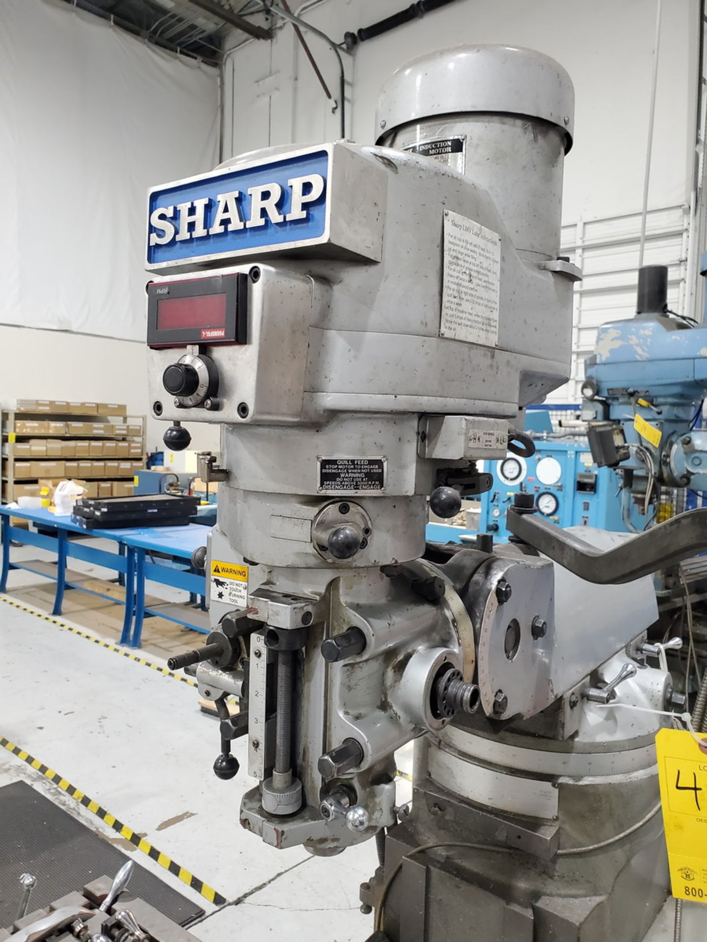 2016 Sharp LMV49 Vertical Milling Machine 3-axis, W/ Acu-Rite Digital Readout; 49" x 9" Slot Table - Image 14 of 17