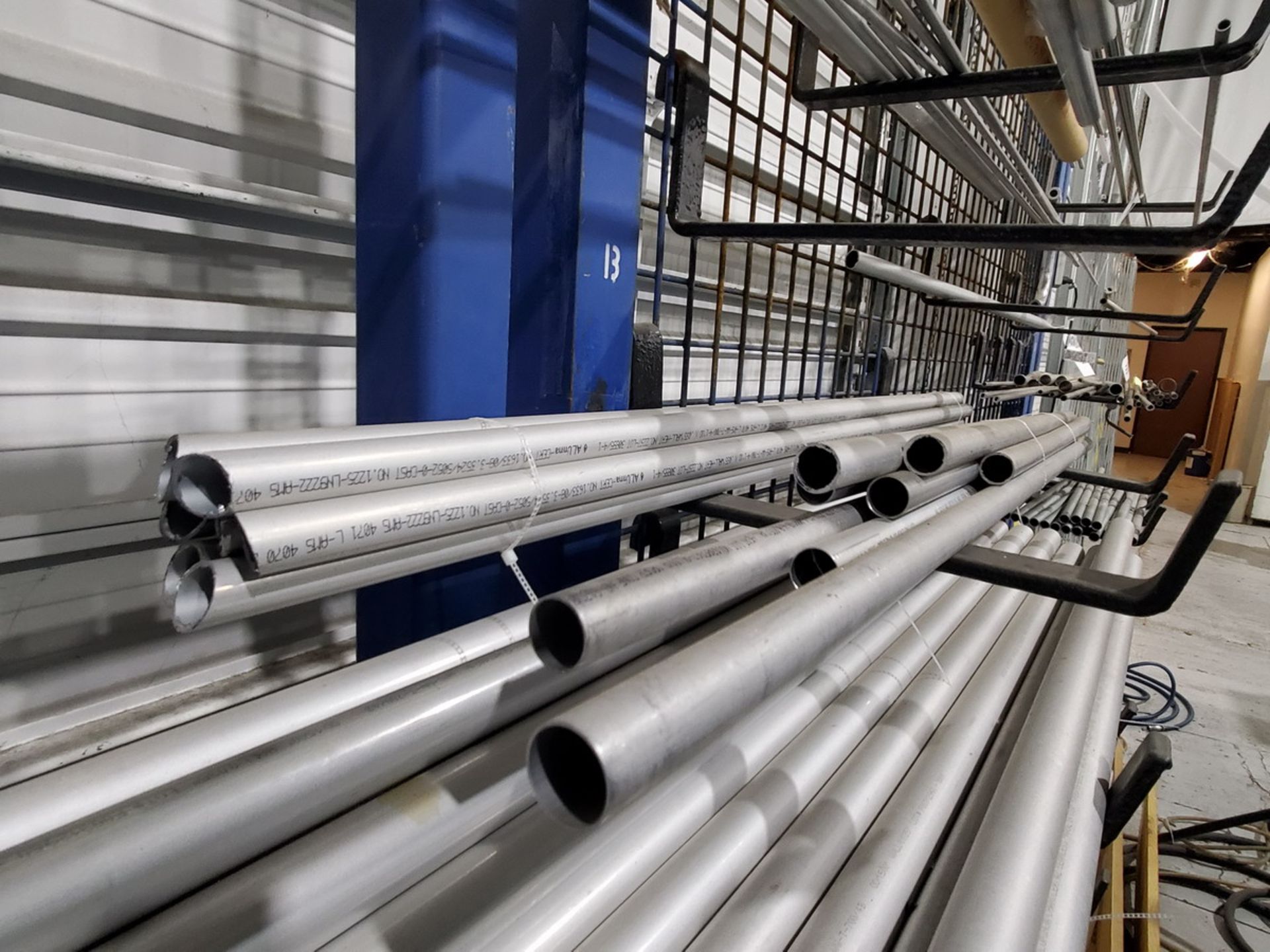 Assorted Aluminum Tubing O.D. Size Range: 1/4"-1-1/2", Length: 18"-12' (Racks Excluded) - Image 15 of 25