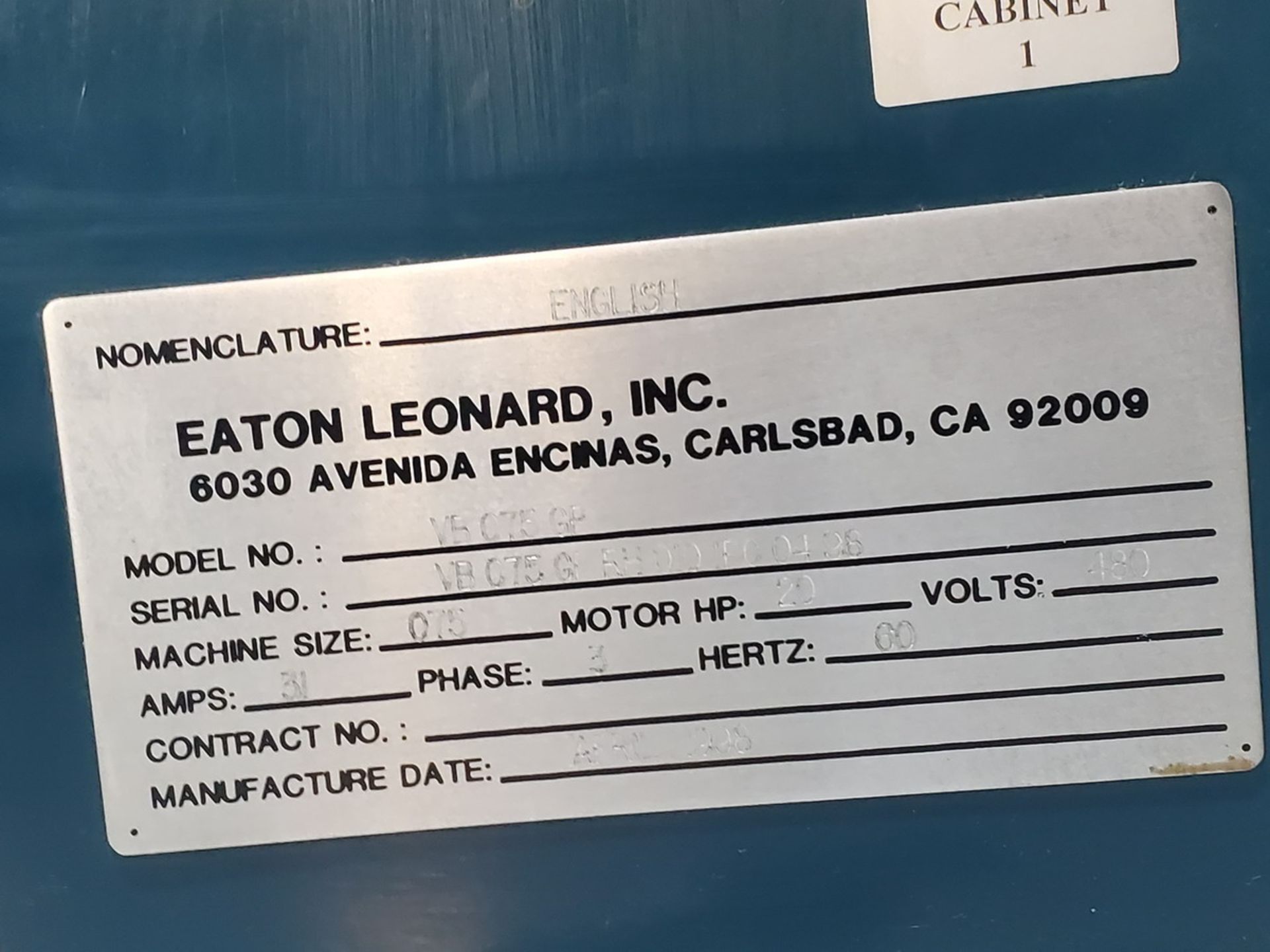 1998 Eaton Loenard VB 075 GP Tube Bender - Image 23 of 23